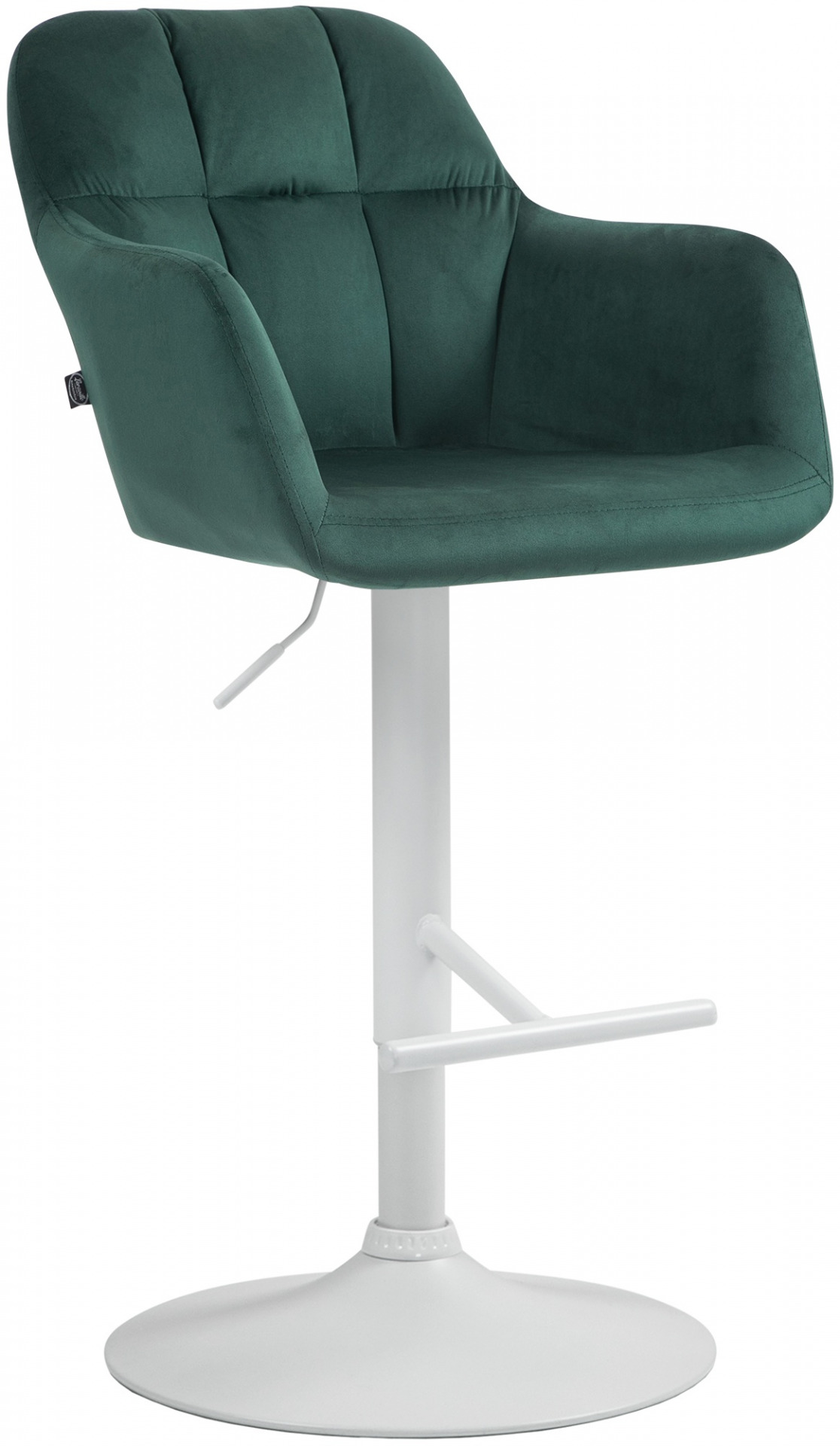 Barhocker Natoma Samt weiß, grün