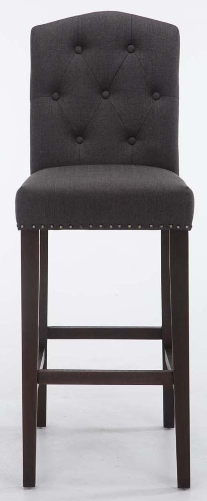 2er Set Barhocker Louise Stoff antik, dunkelgrau