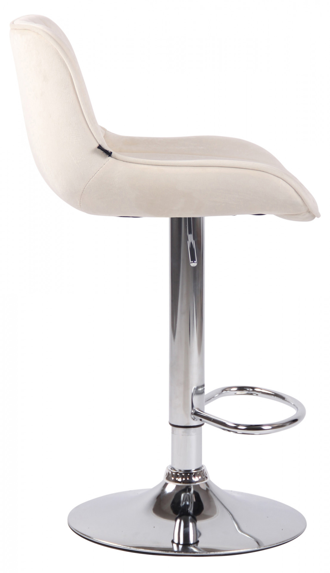 Barhocker Lentini Samt chrom, creme