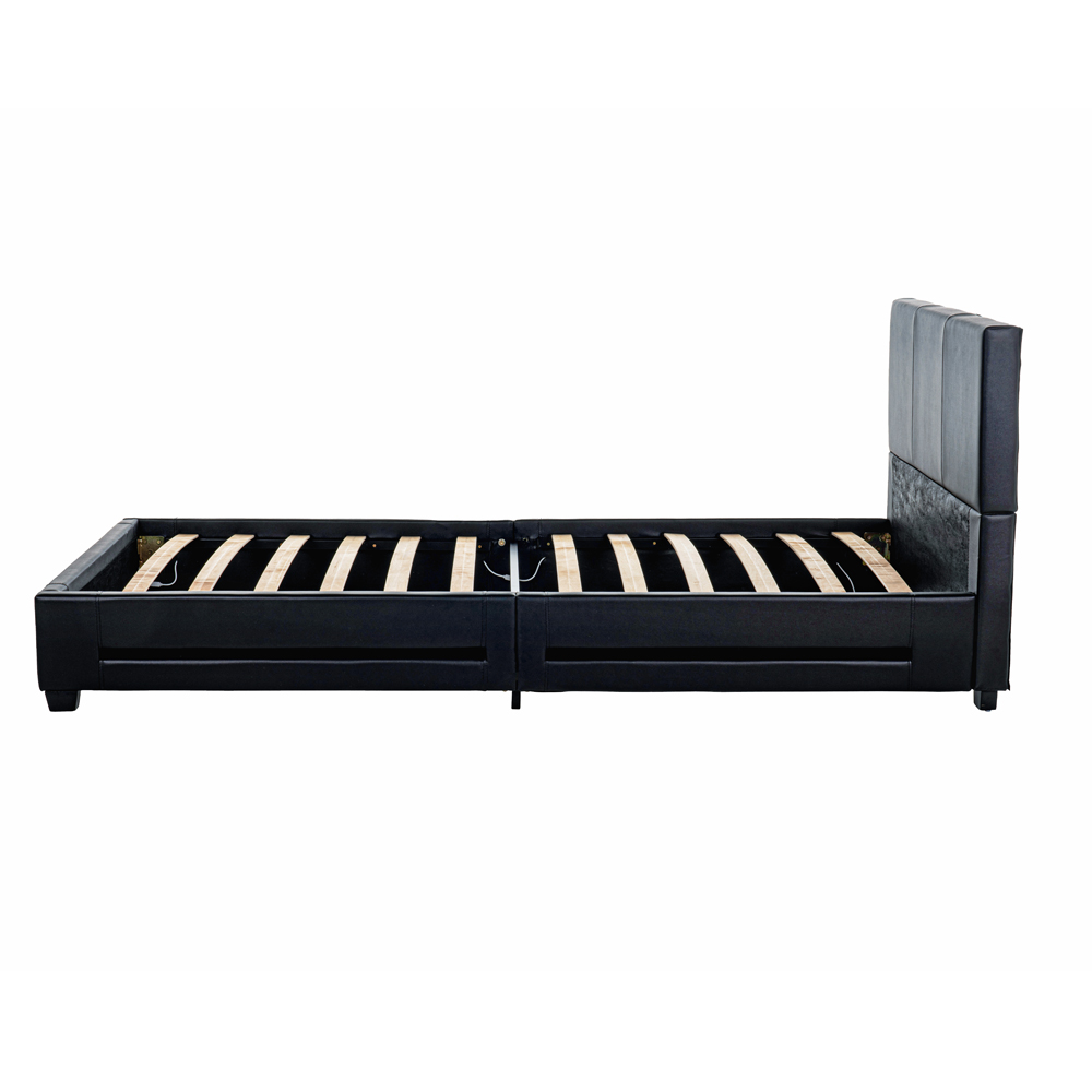 LED Bett ASTEROID - 90 x 200 cm Schwarz