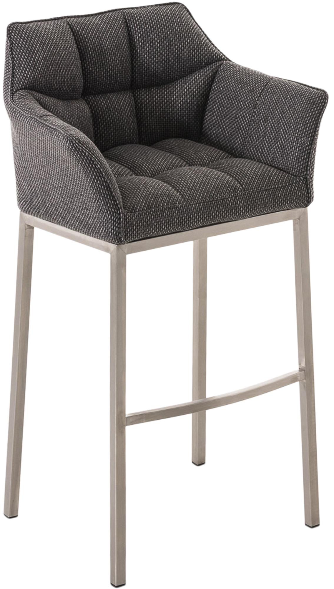 Barhocker Damaso E Stoff mit 4-Fuß Gestell, titangrau