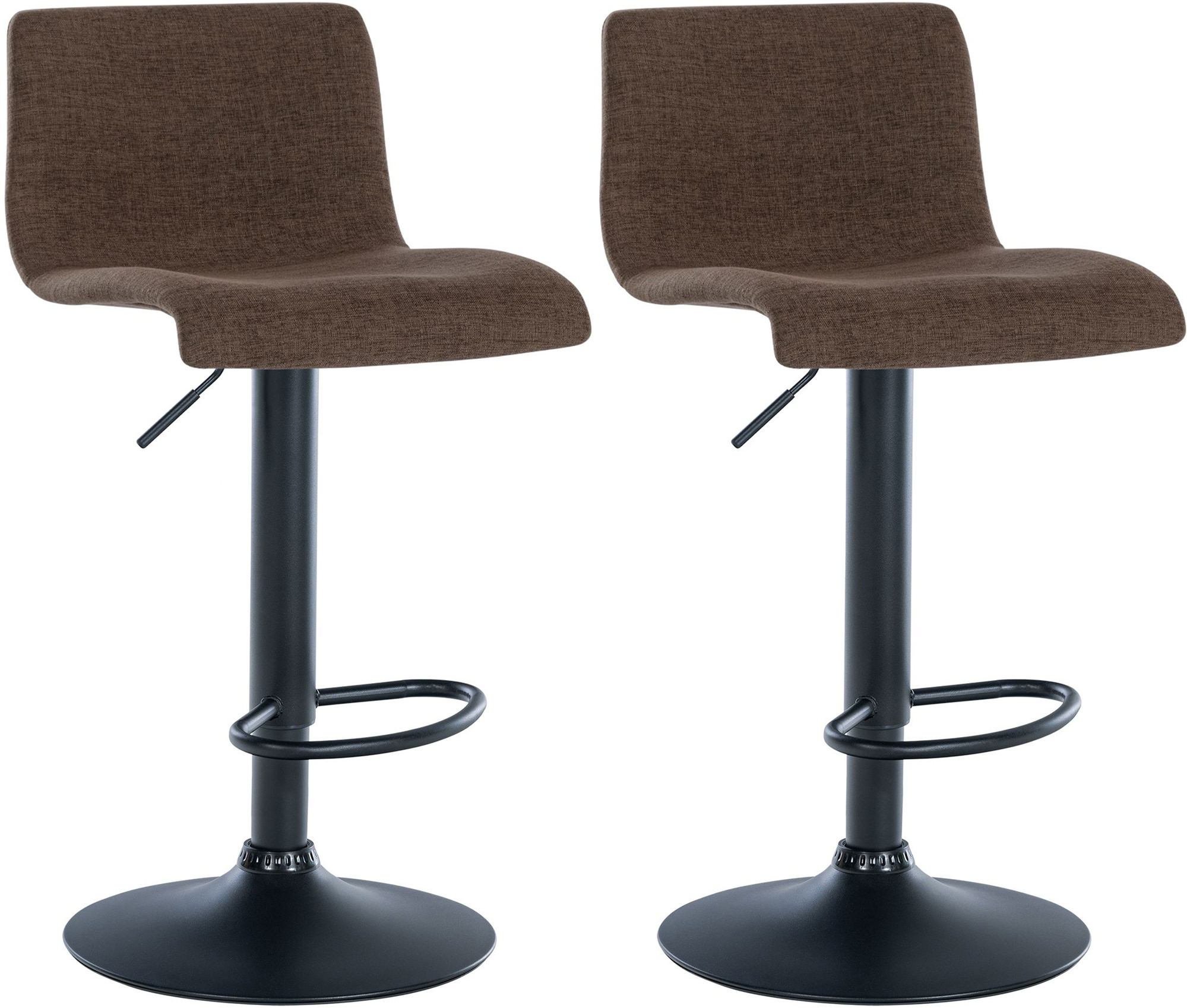 2er Set Barhocker Branford Stoff, braun