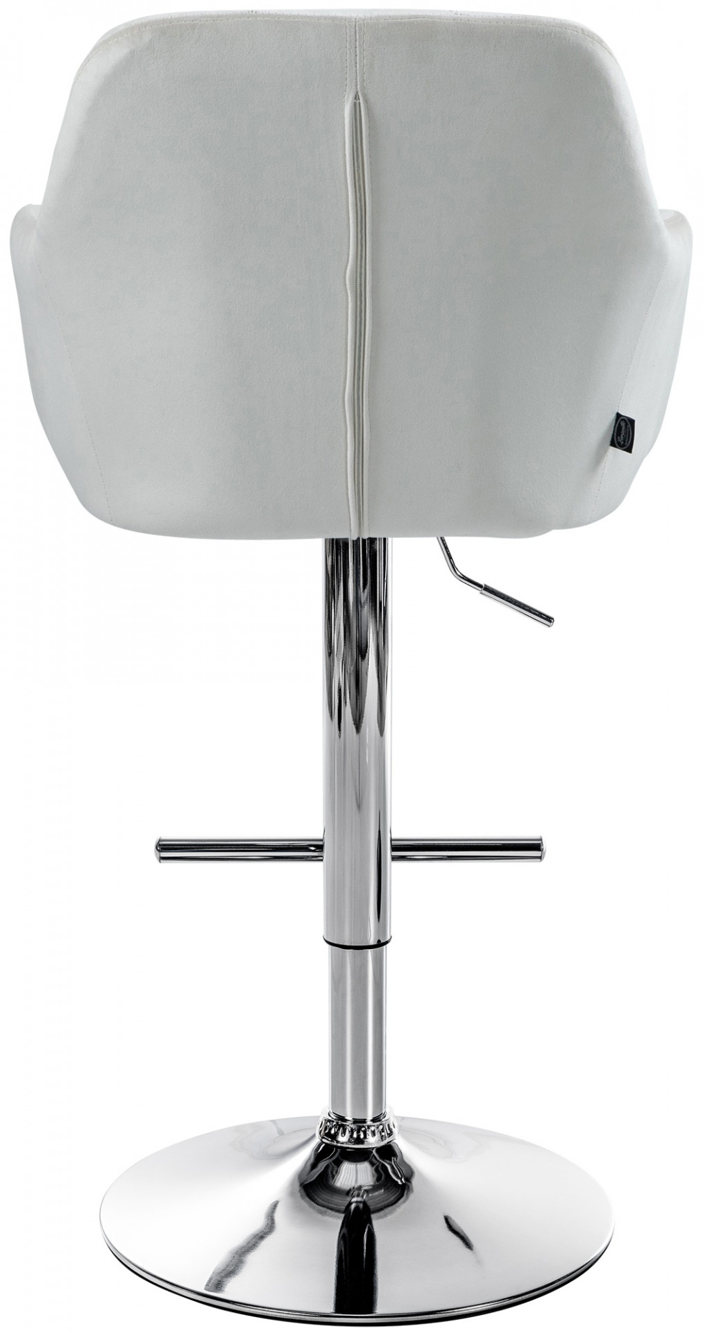Barhocker Natoma Samt chrom, creme