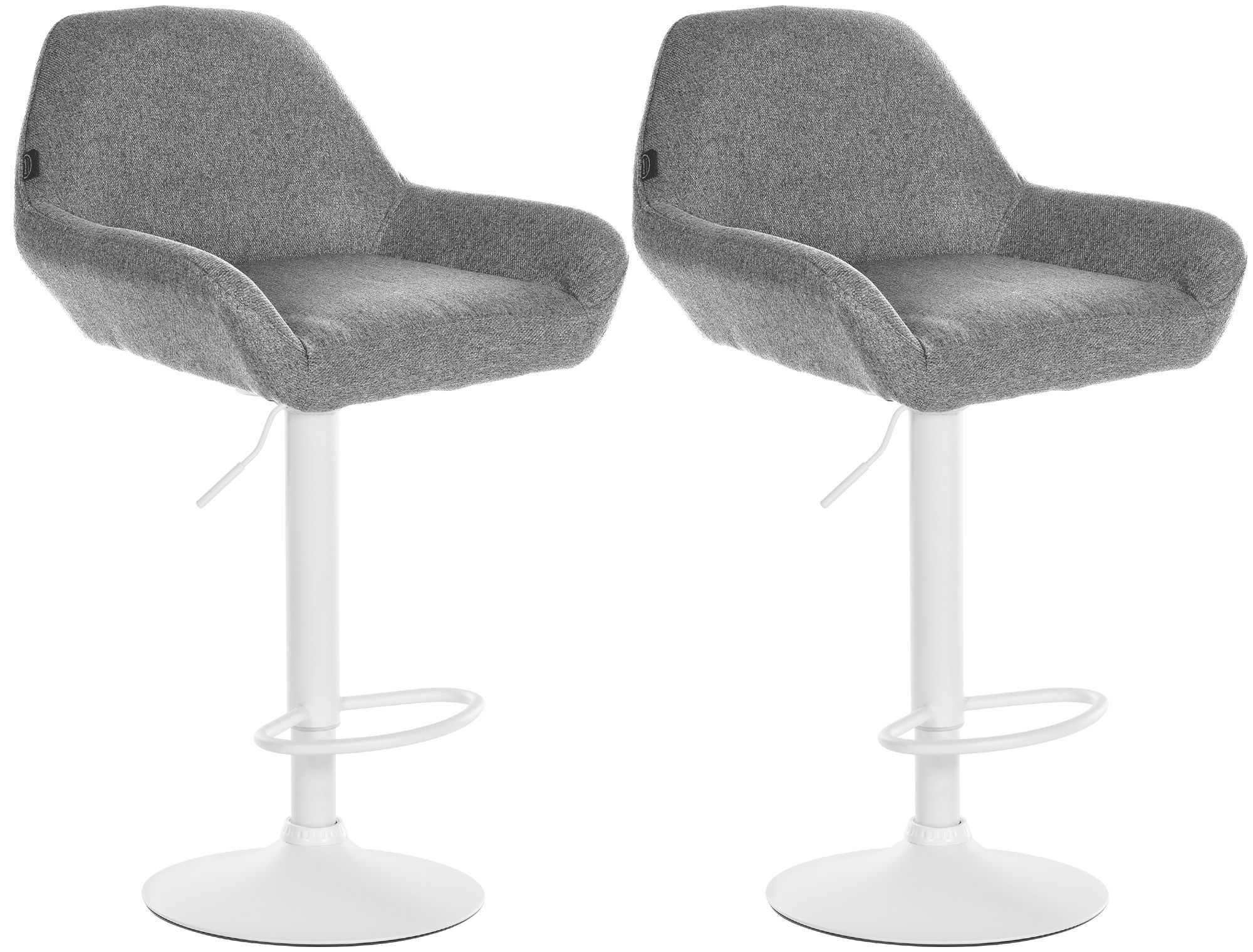 2er Set Barhocker Braga Stoff weiß, grau