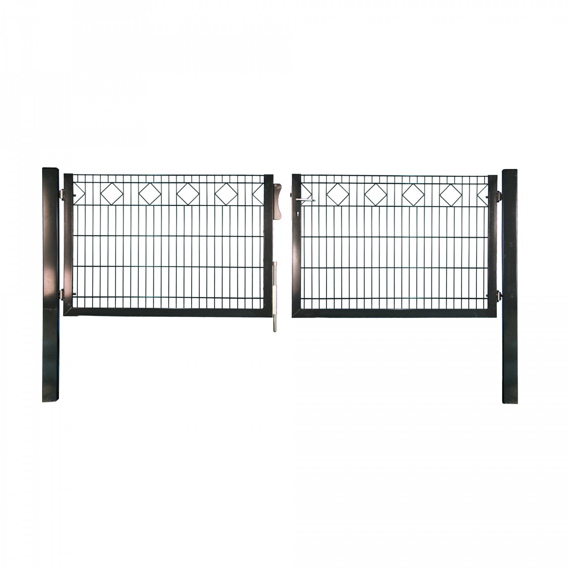 CARO Doppeltor RAL 7016 anthrazit, 4000 x 800 mm inkl. Pfosten