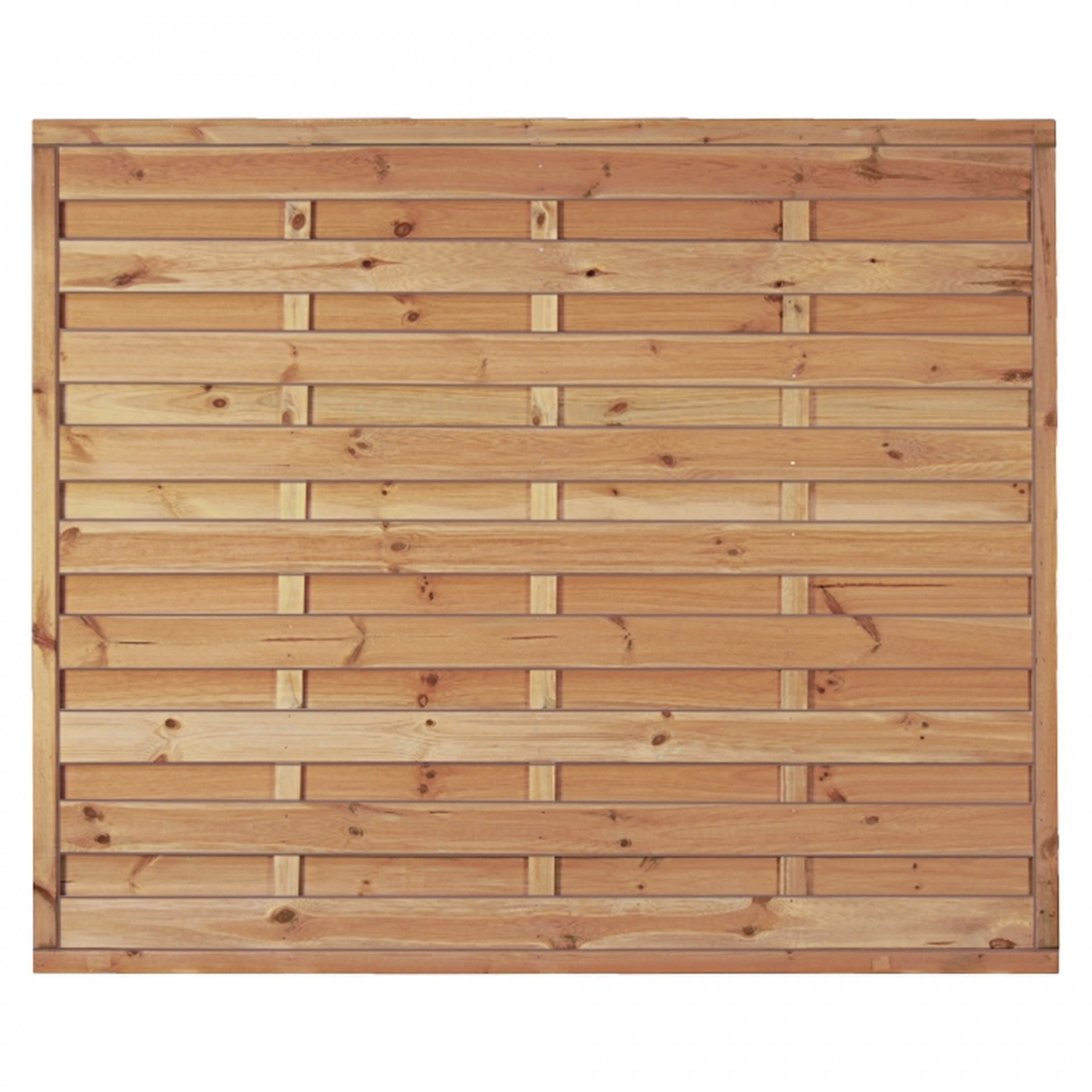 Maxi-Massiv-Zaun 180 x 150 cm, Rahmen 45/45 mm, kdi grün, Lamellen geriffelt & geschraubt