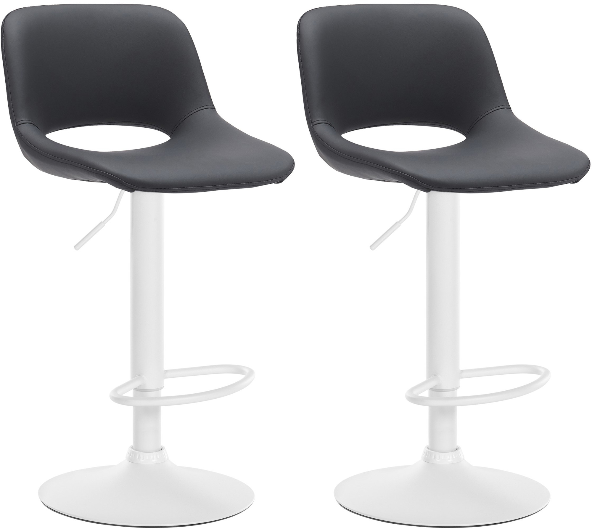 2er Set Barhocker Camden Kunstleder weiß, schwarz