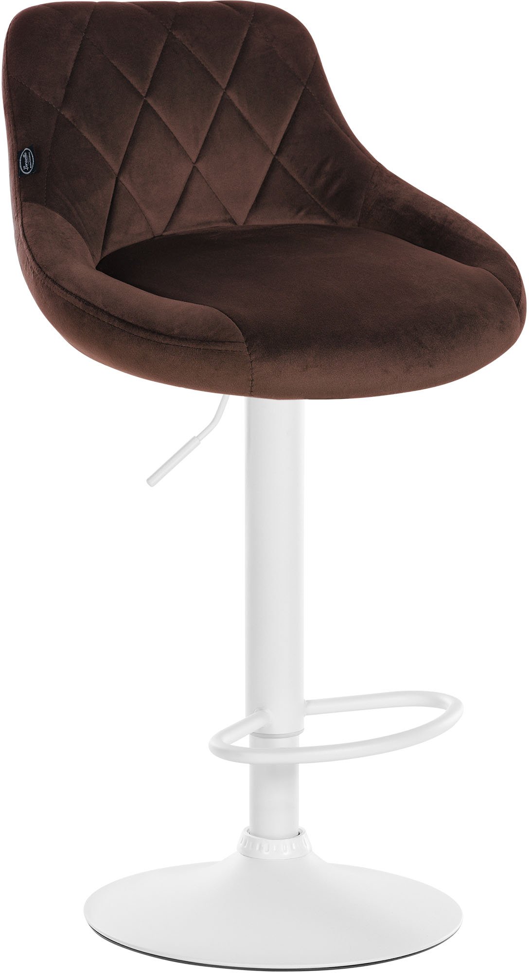 Barhocker Lazio Samt weiß, braun