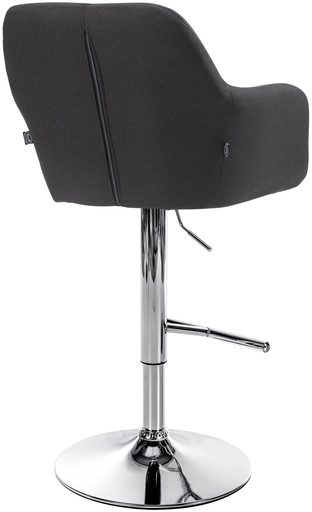 Barhocker Natoma Stoff chrom, schwarz