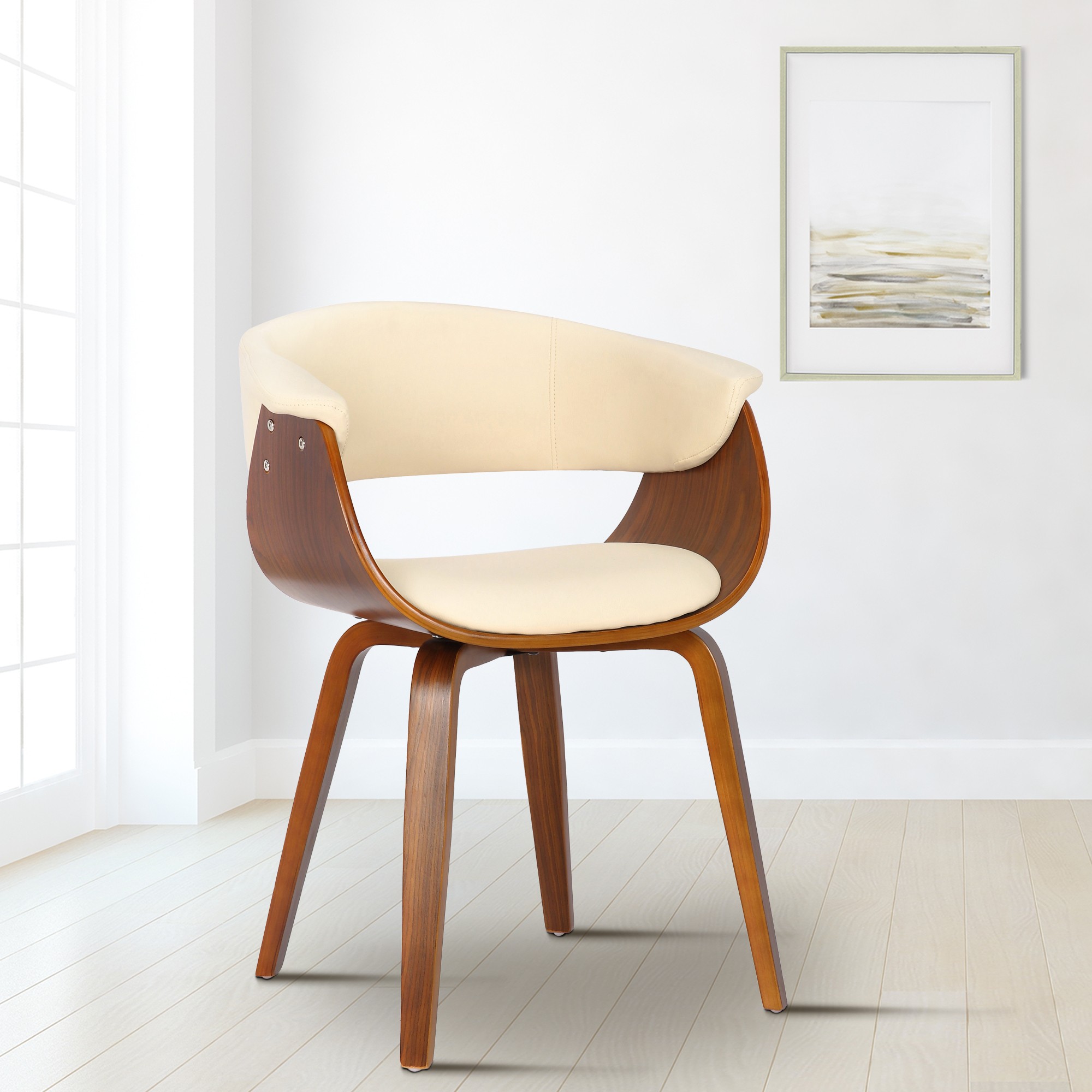 Stuhl Bruce Kunstleder walnuss, creme