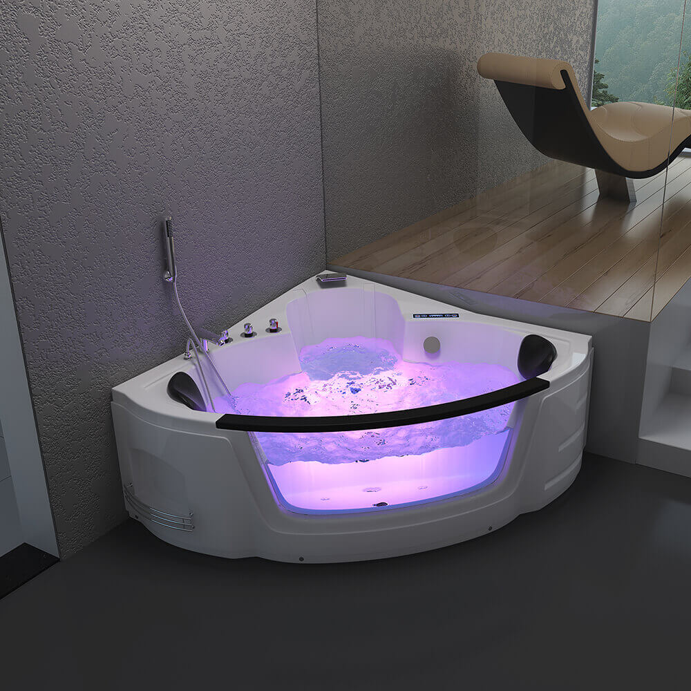 Whirlpool Badewanne mit Lichttherapie LAGUNA L MINI - 135 x 135 cm
