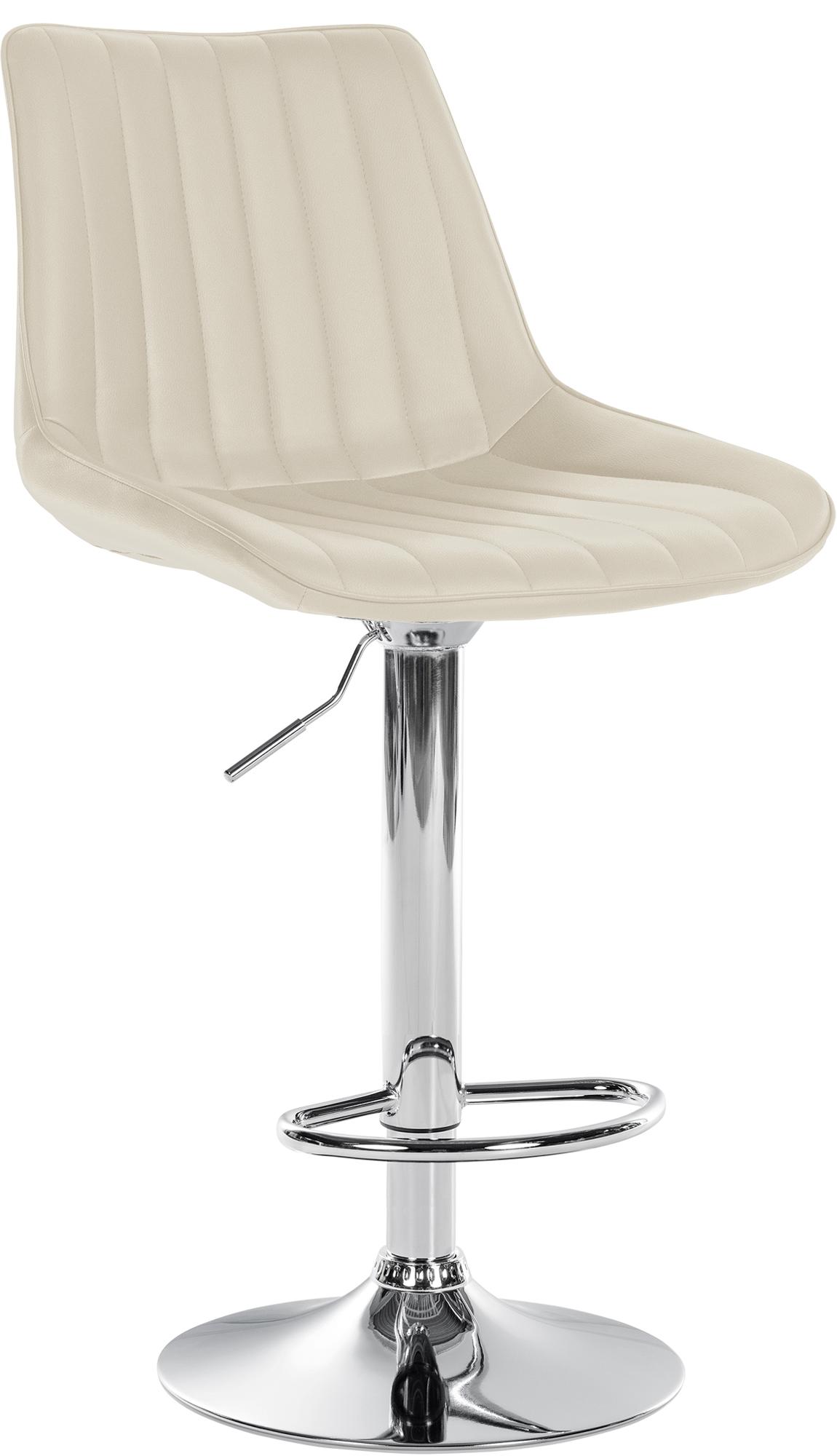 Barhocker Toni Kunstleder chrom, creme