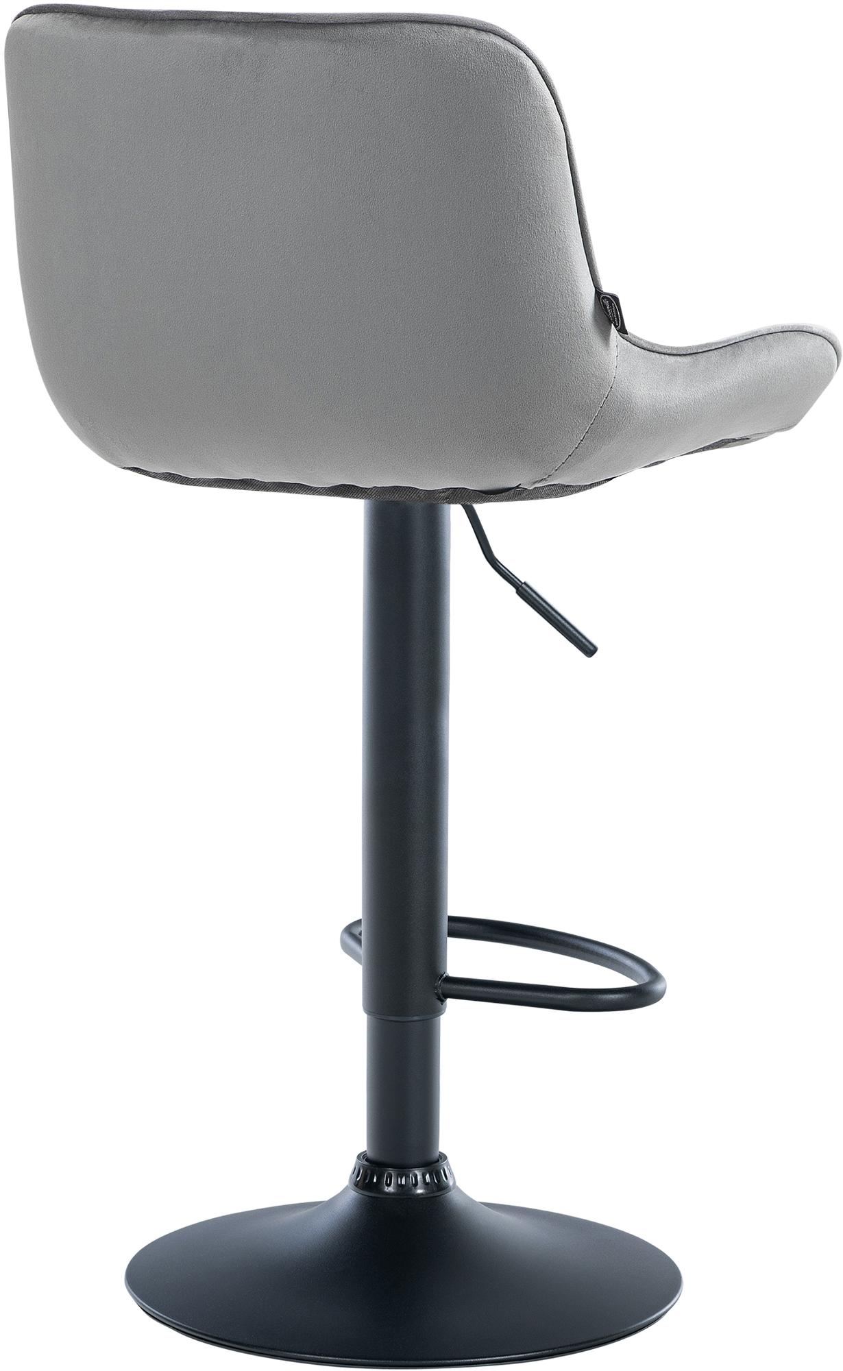 Barhocker Vonore Samt schwarz, grau