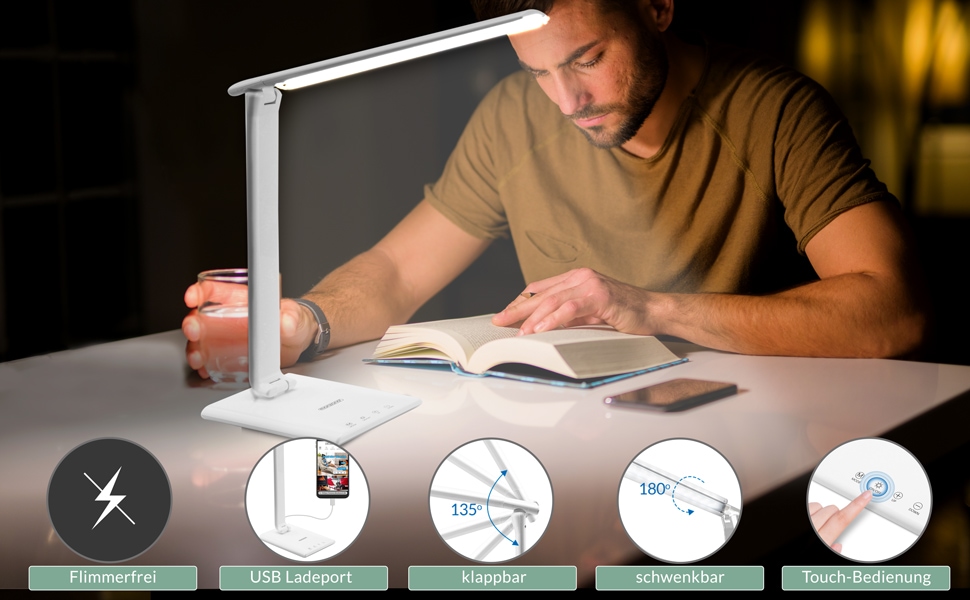 LED Tischlampe Cataleya weiß