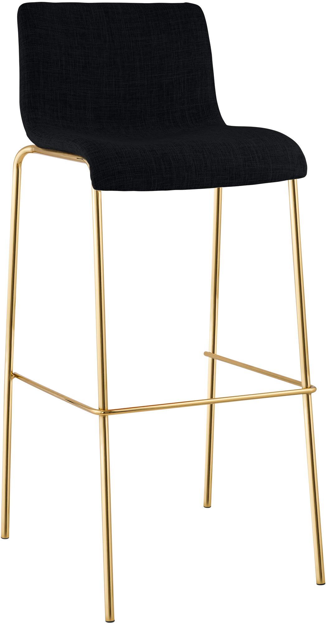 Barhocker Hoover Stoff 4-Fuß Gold, schwarz