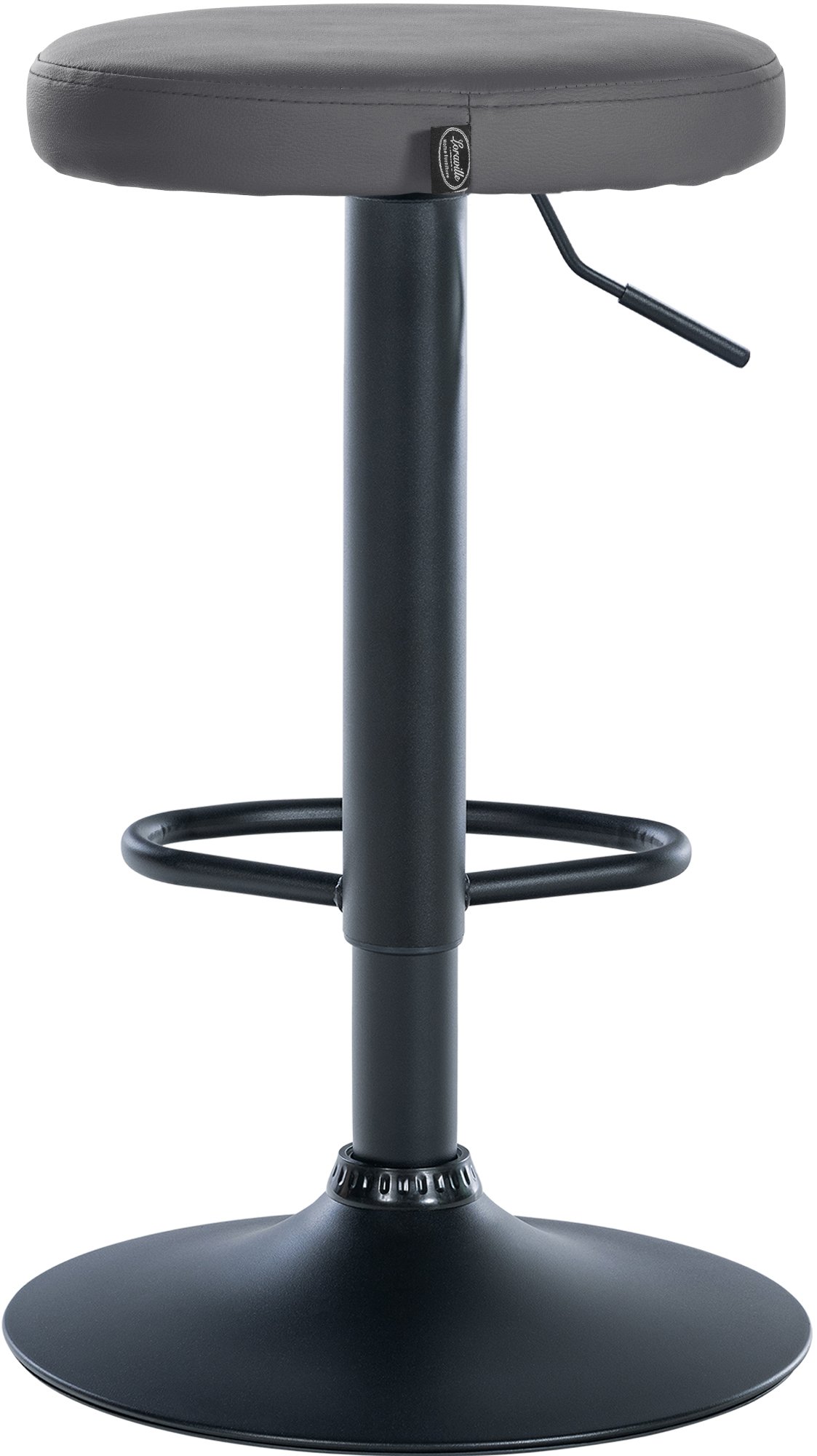 2er Set Barhocker Ponte Kunstleder schwarz, grau