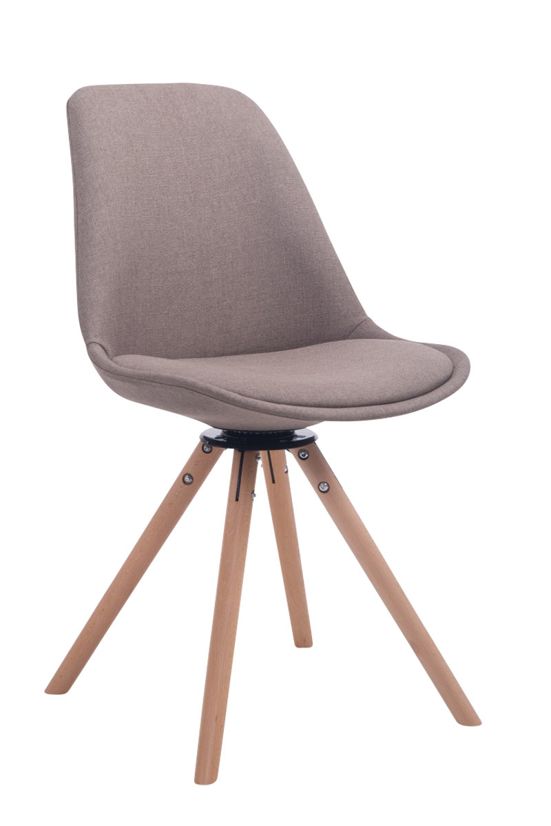 Besucherstuhl Troyes Drehbar Natura Stoff Rund, taupe