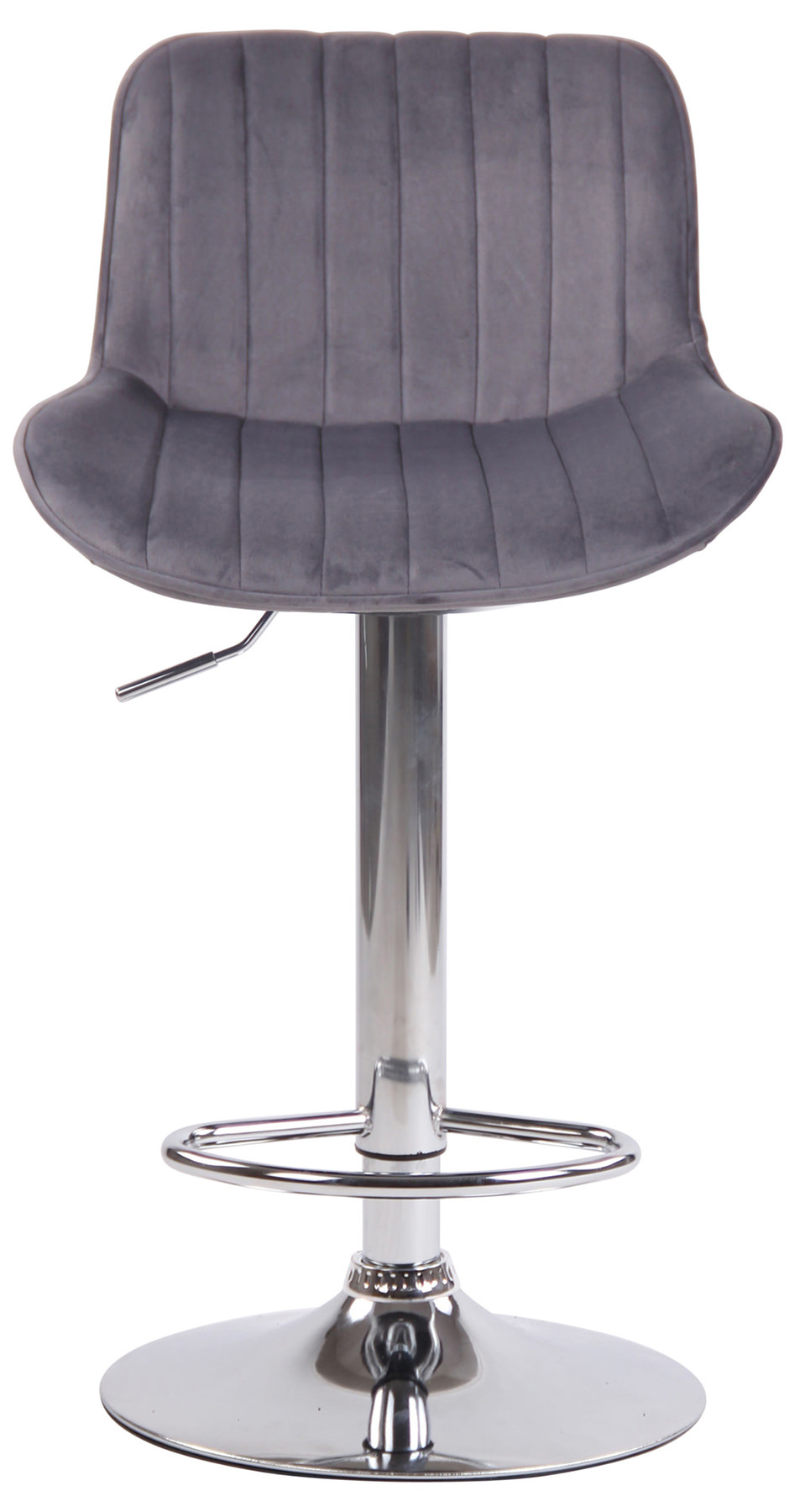 2er Set Barhocker Lentini Samt chrom, dunkelgrau