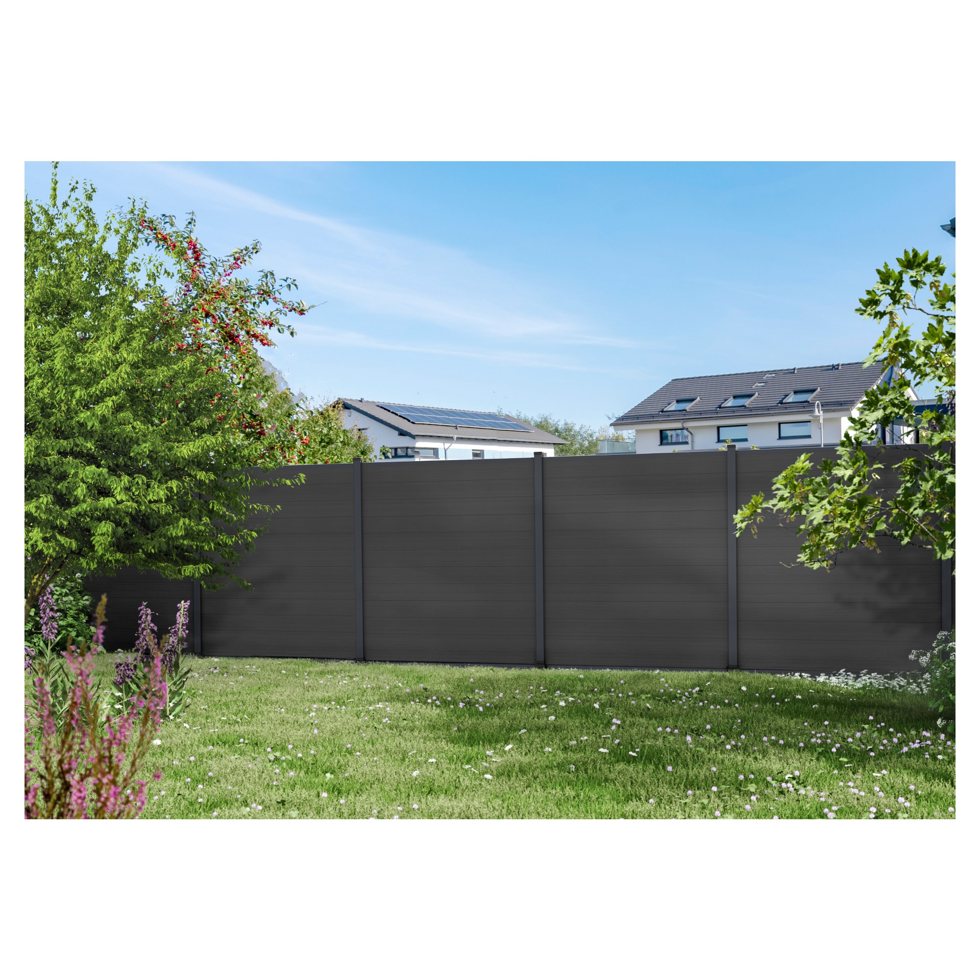 MAX WPC-Steckzaun, charcoal, 150 x 20 x 1790 mm, coextrudiert