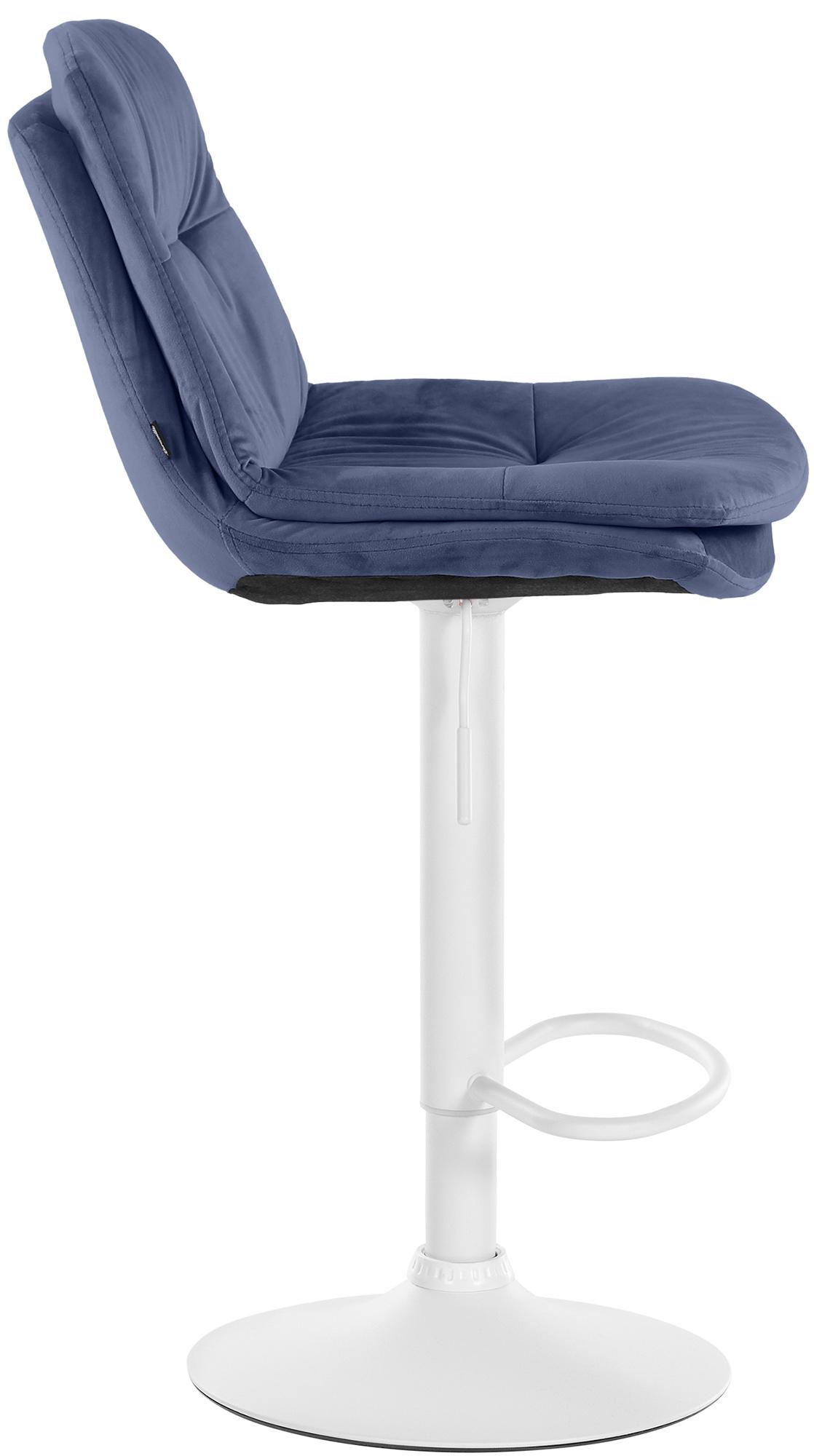 Barhocker Laurel Samt weiß, blau