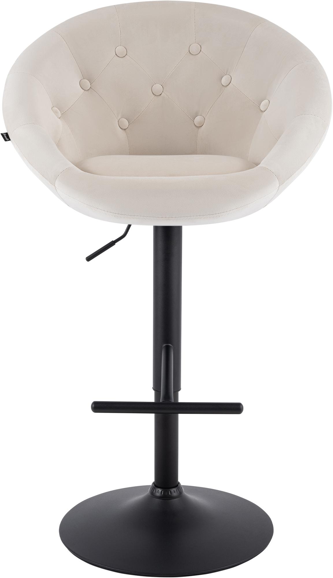 Barhocker London Samt schwarz, creme