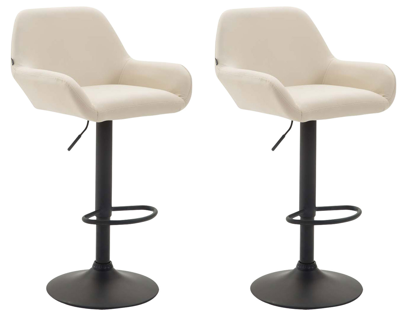 2er Set Barhocker Braga Kunstleder schwarz, creme