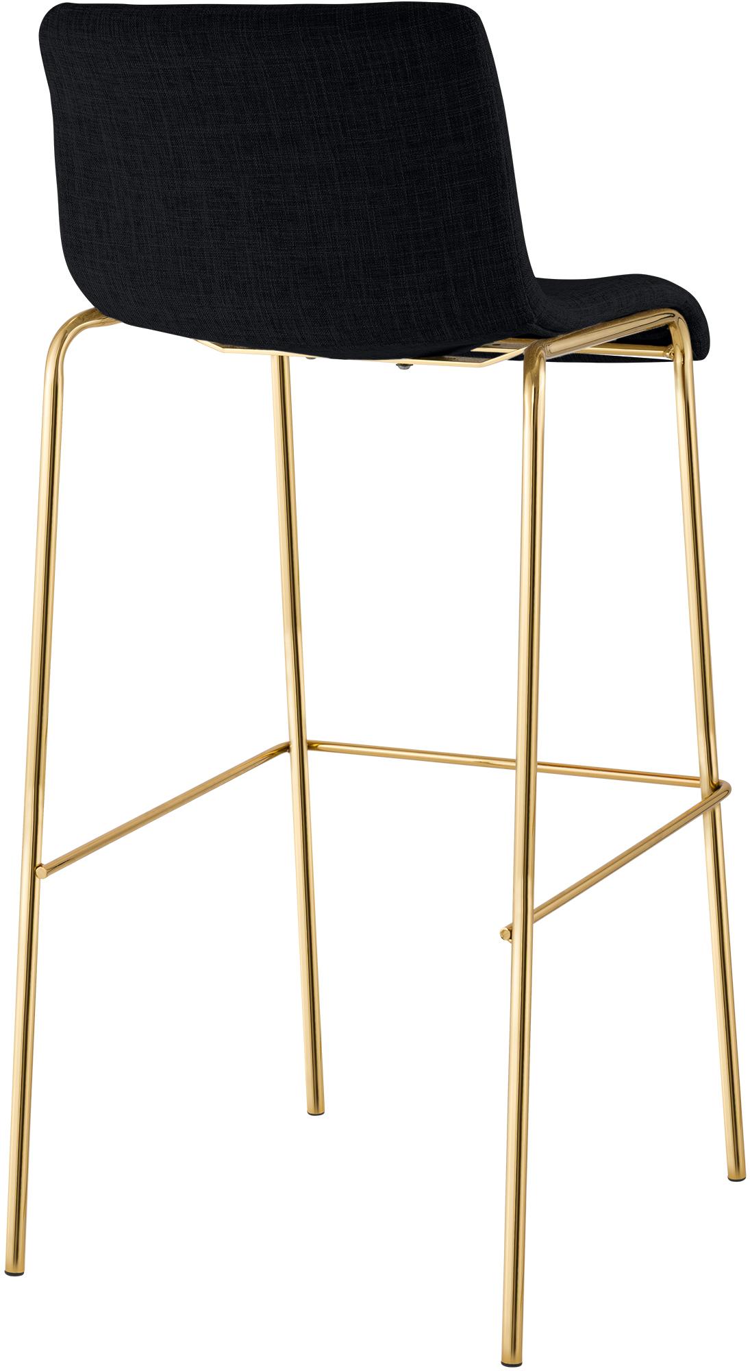 Barhocker Hoover Stoff 4-Fuß Gold, schwarz