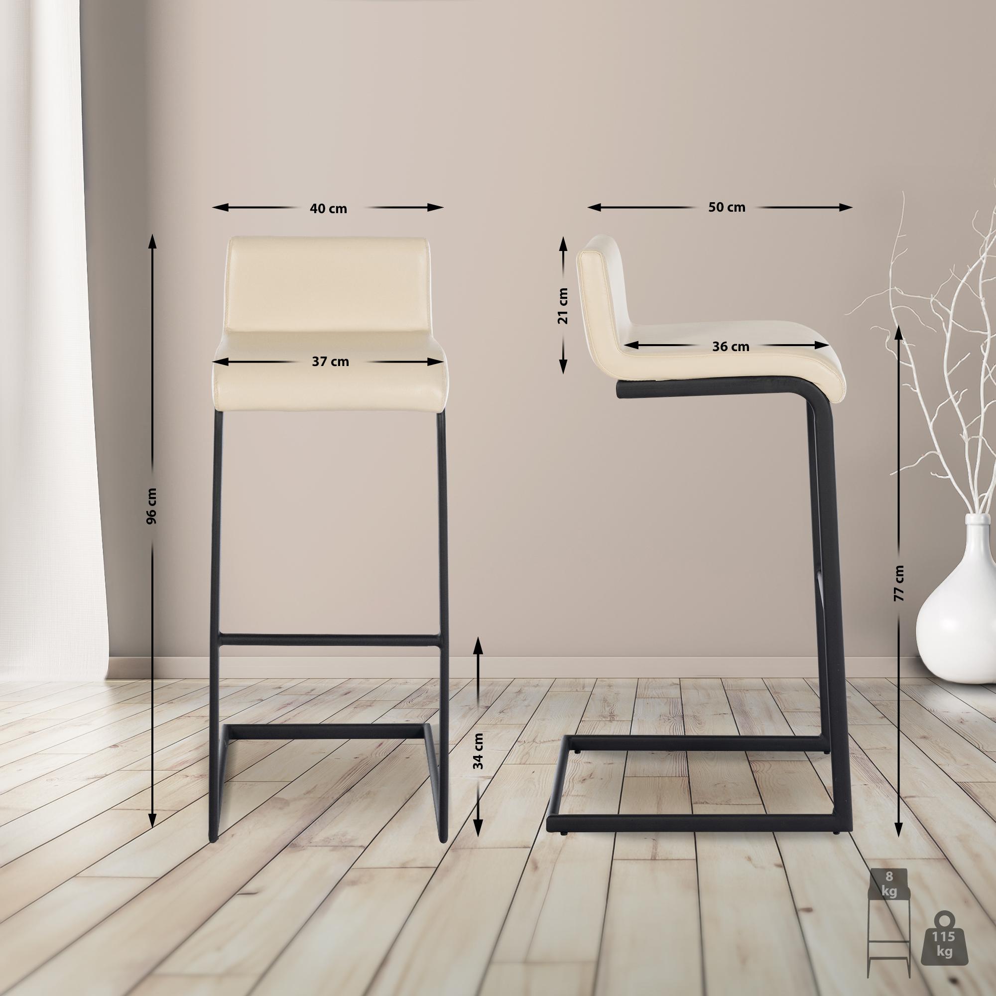 Barhocker Newport Kunstleder B, creme