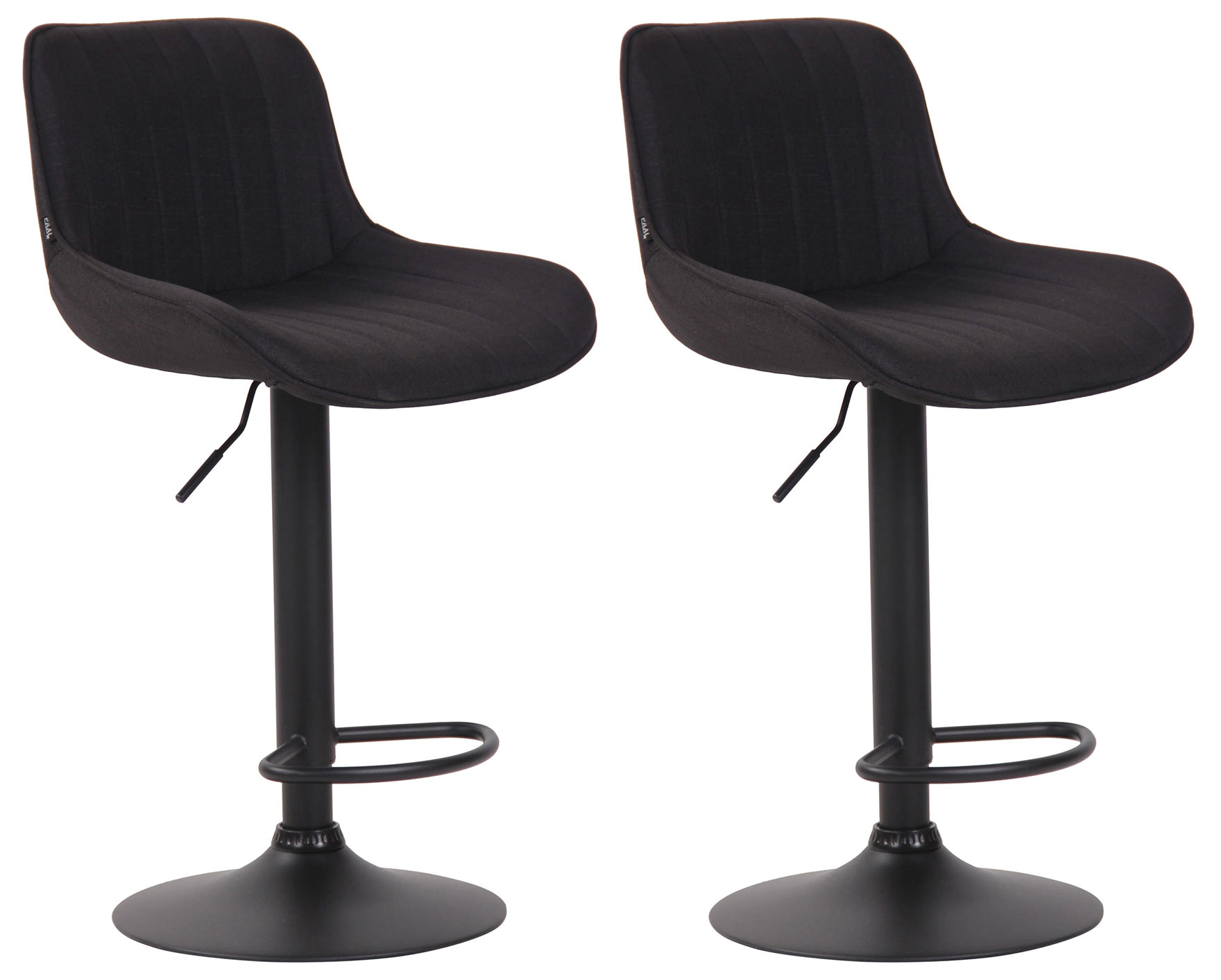 2er Set Barhocker Lentini Stoff schwarz, schwarz