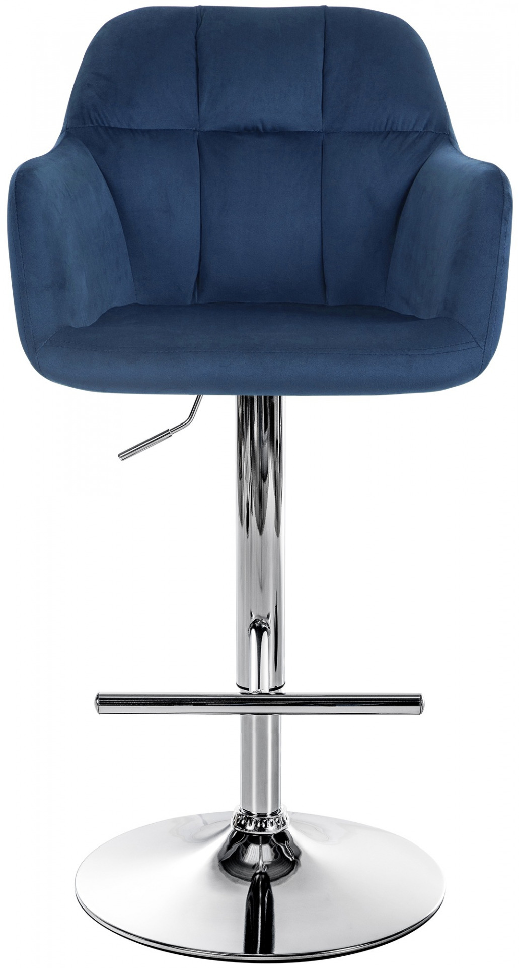 Barhocker Natoma Samt chrom, blau