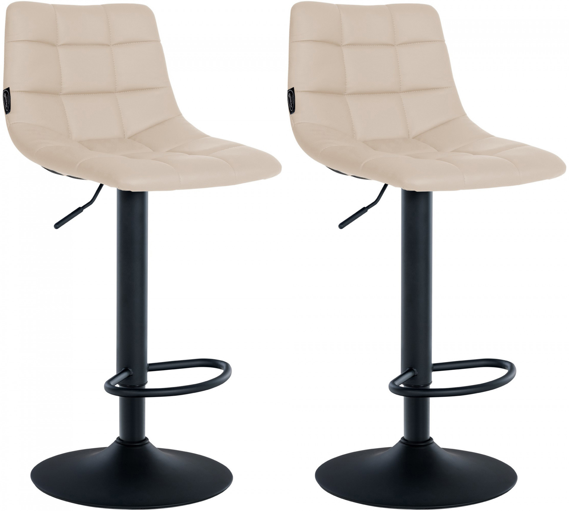 2er Set Barhocker Jerry Kunstleder schwarz, creme