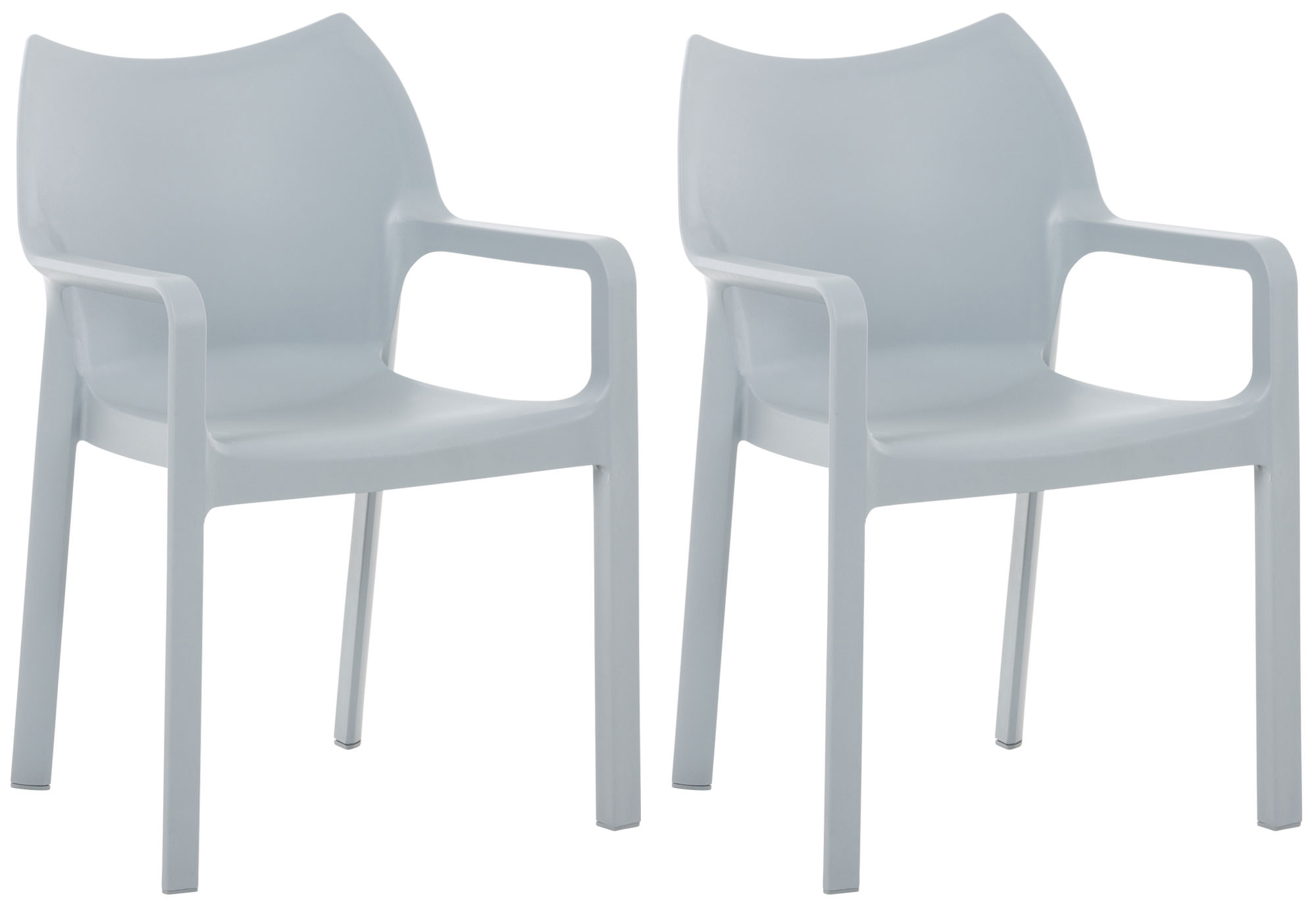 2er SET Stapelstuhl DIVA, hellgrau