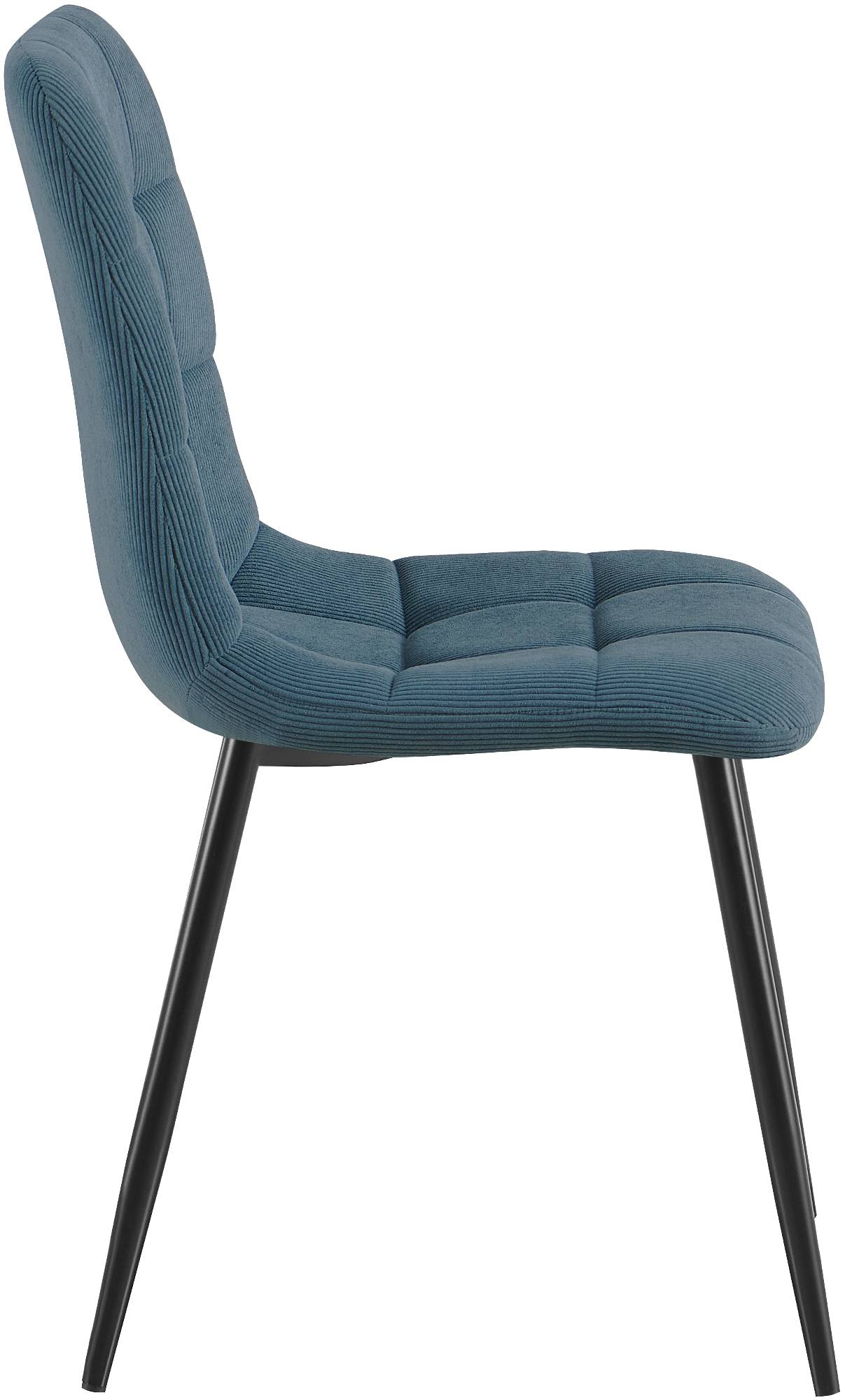 2er Set Esszimmerstuhl Antibes Cord, blau