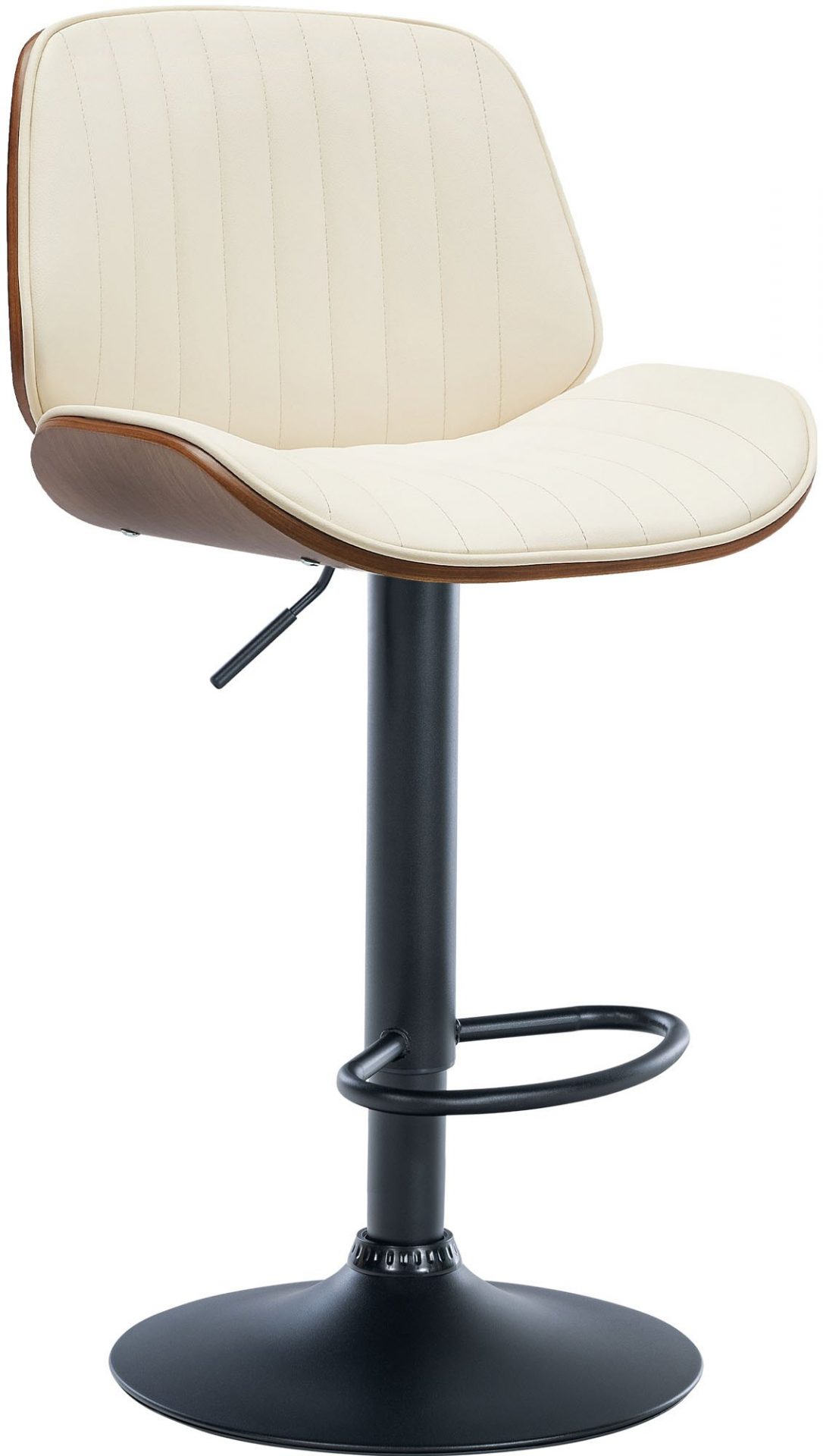 Barhocker Nova Kunstleder schwarz, walnuss/creme