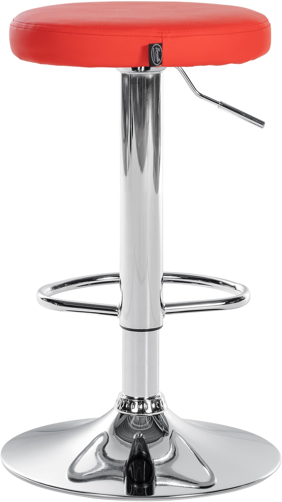 2er Set Barhocker Ponte Kunstleder chrom, rot