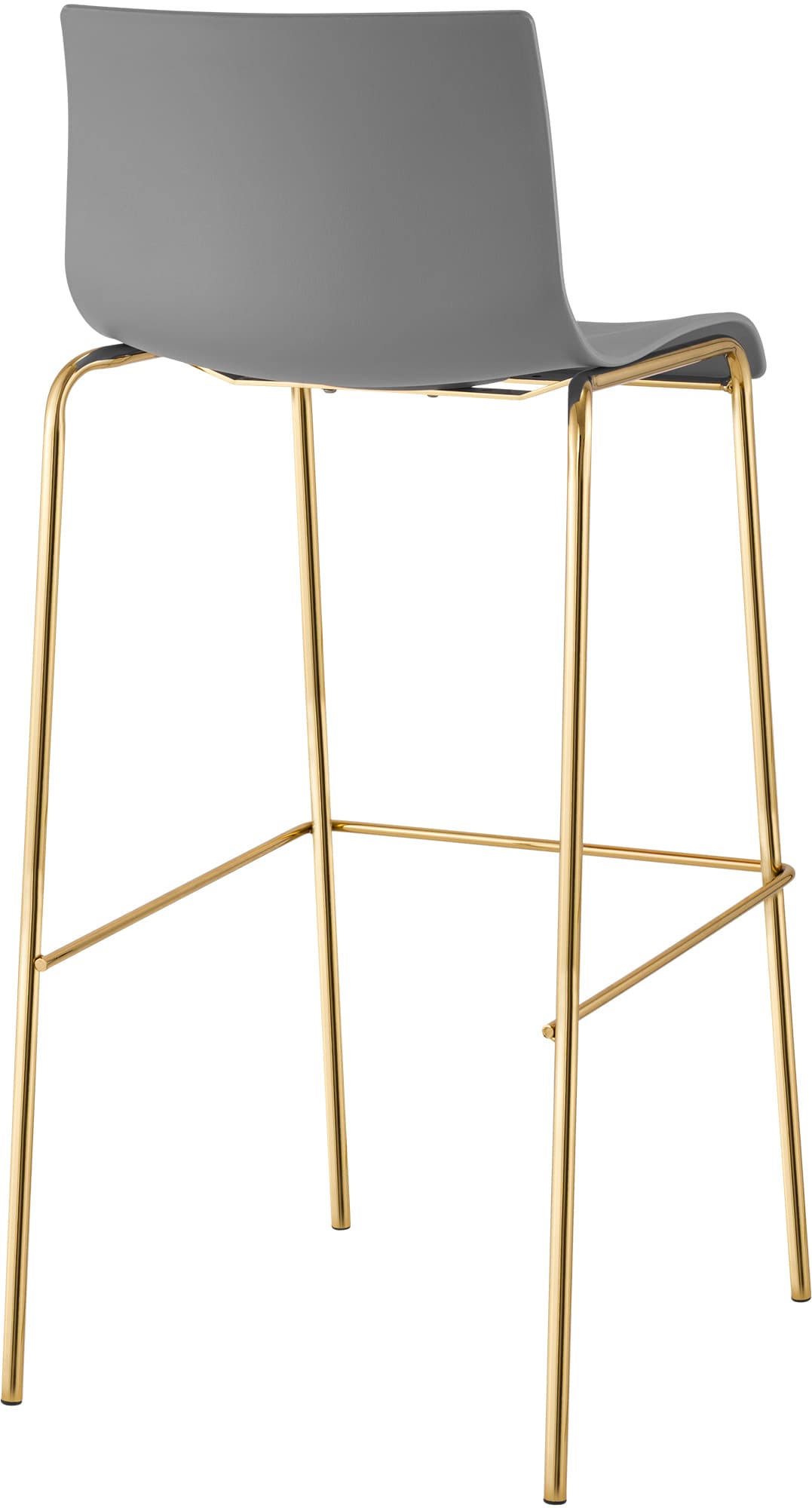 Barhocker Hoover Kunststoff 4-Fuß Gold, grau