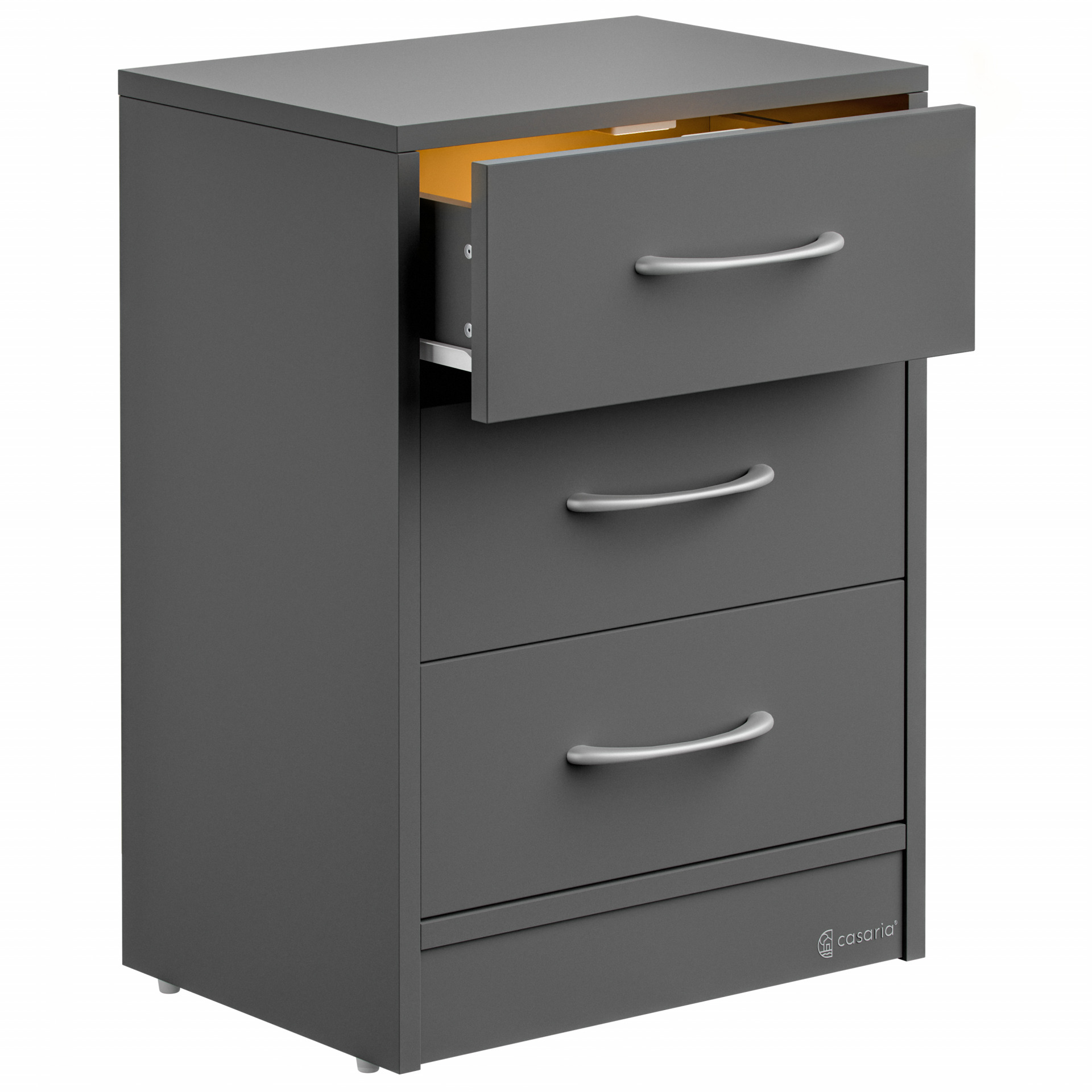 Nachttisch Eloise Anthrazit 54x39x28cm mit LED