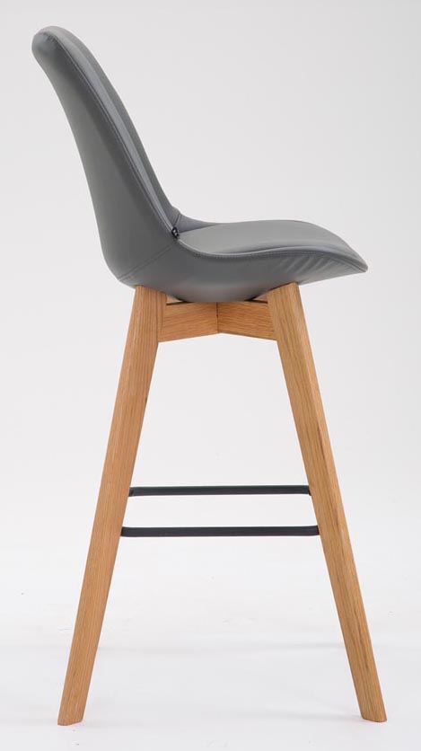 2er Set Barhocker Metz Kunstleder natura, grau