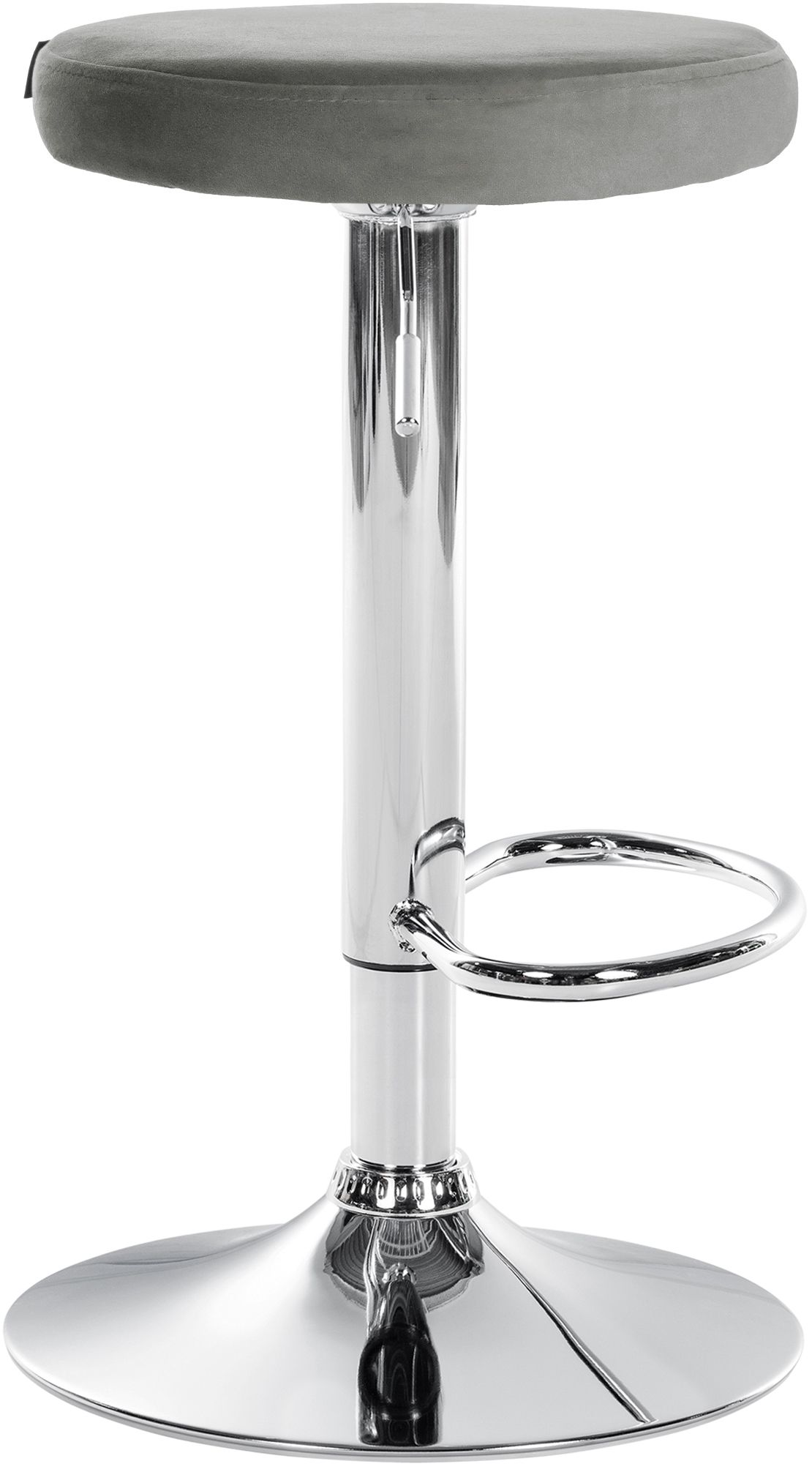 2er Set Barhocker Ponte Samt chrom, grau