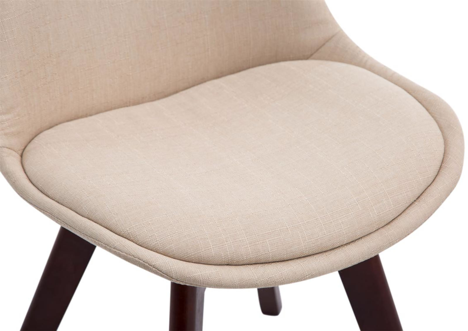4er Set Besucherstühle Borneo V2 Walnuss Stoff, creme