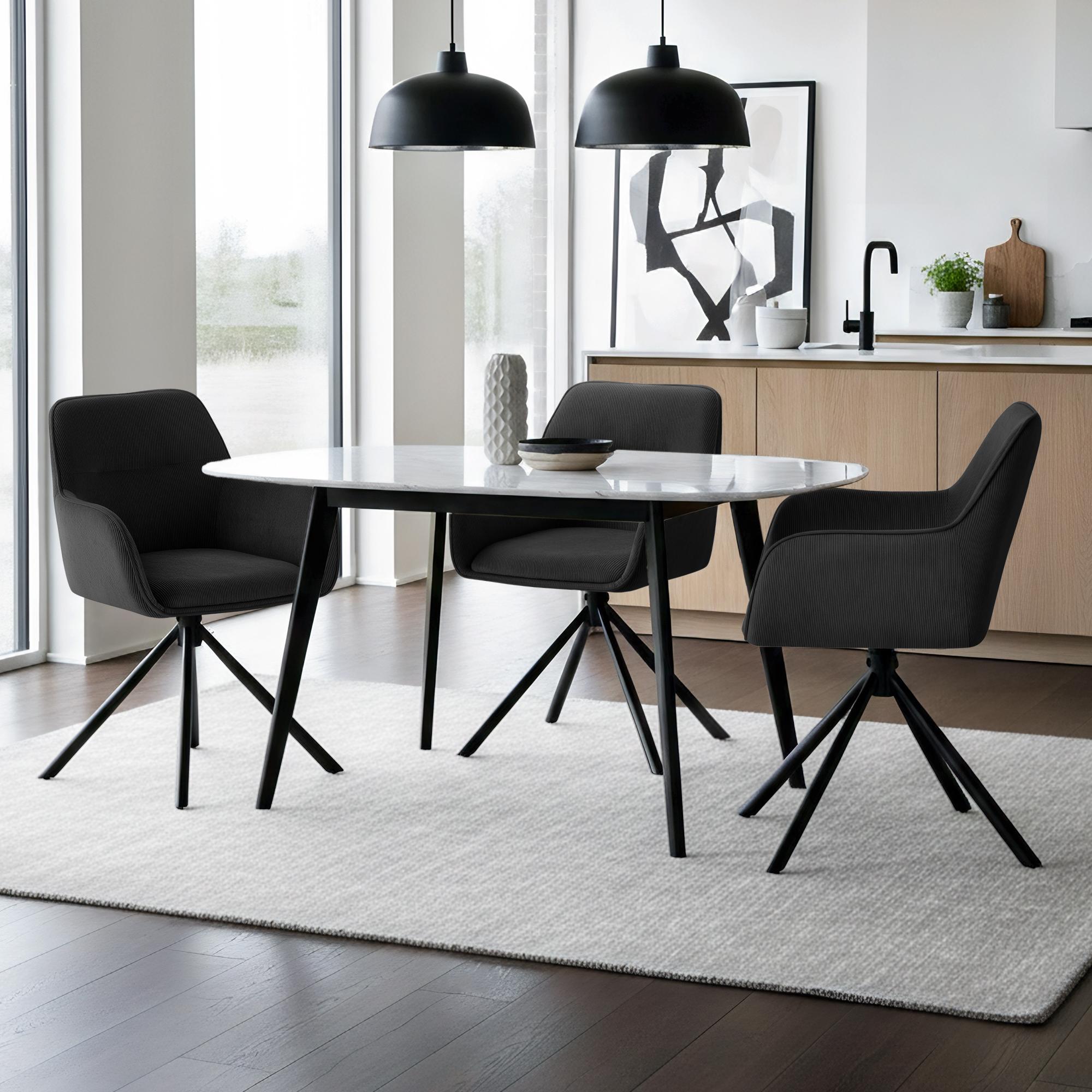 Stuhl Tipton Cord, schwarz
