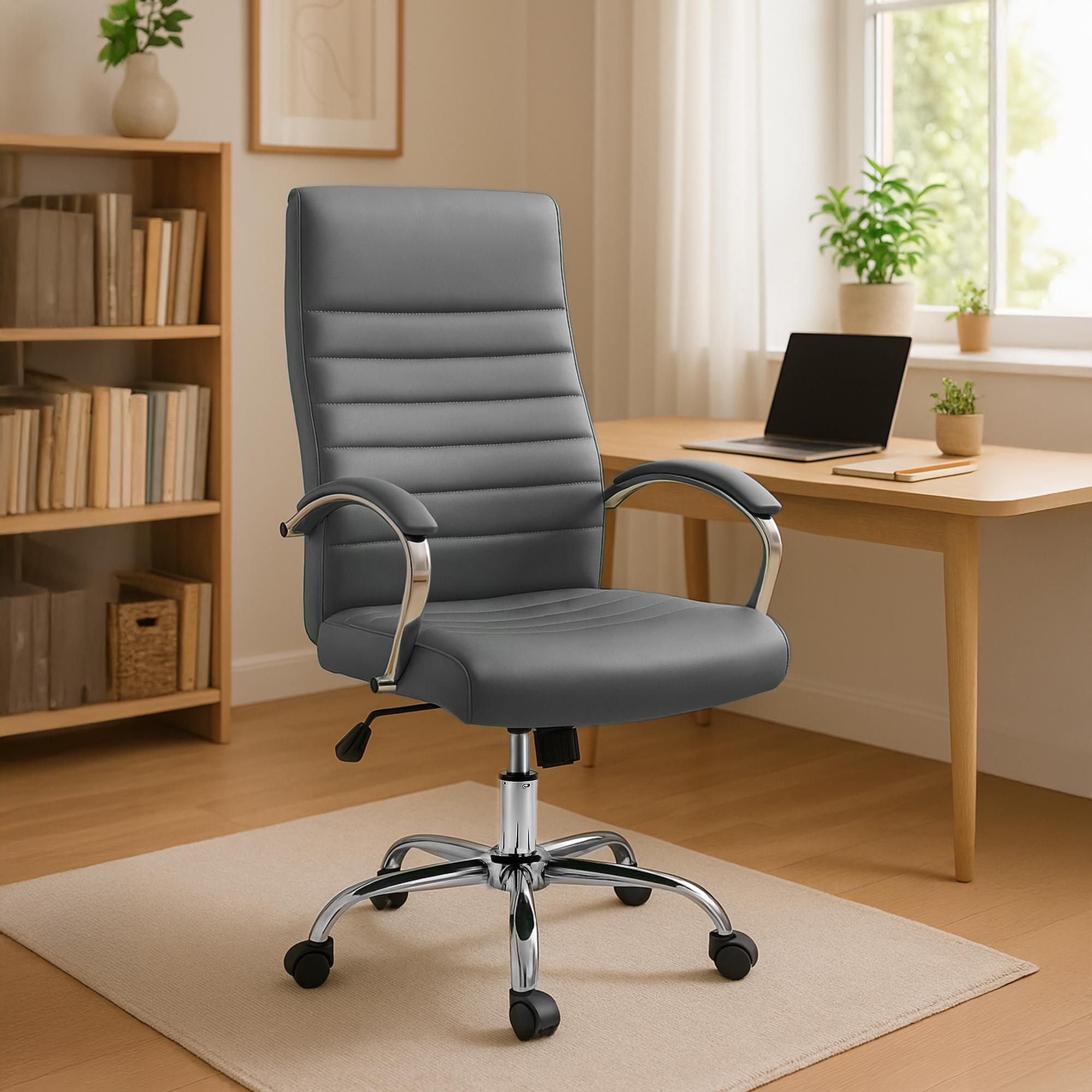 Bürostuhl Valais Kunstleder, grau