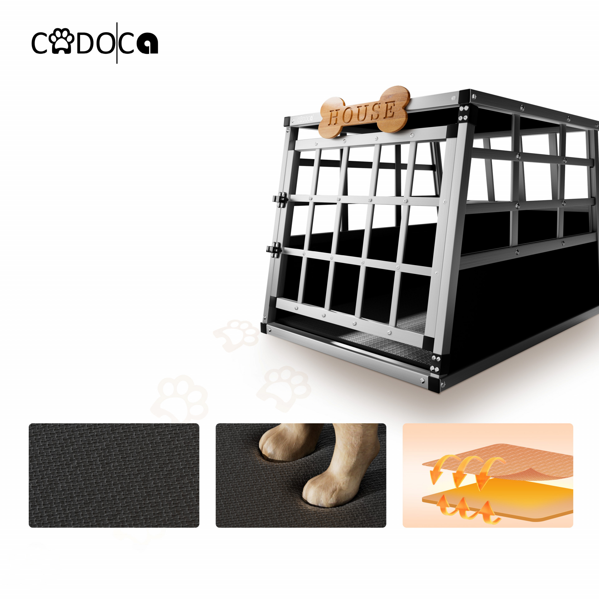 Hundetransportbox M Alu 70x54x51cm