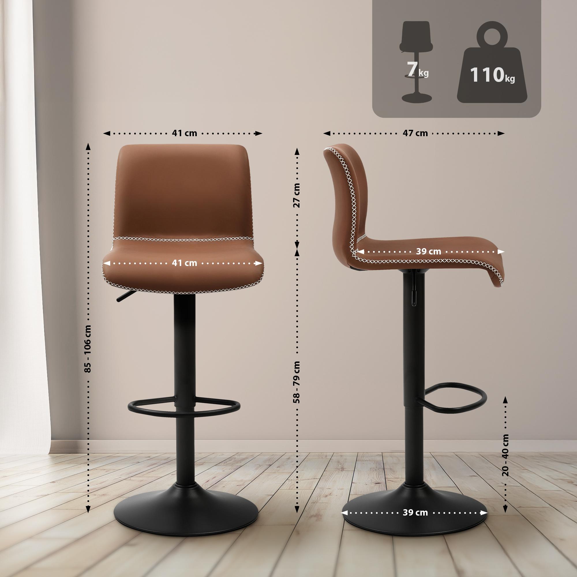 Barhocker Henchy Kunstleder, braun