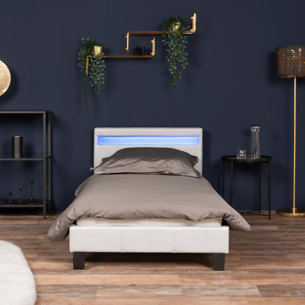 LED Bett ASTRO - 90 x 200 cm Weiß