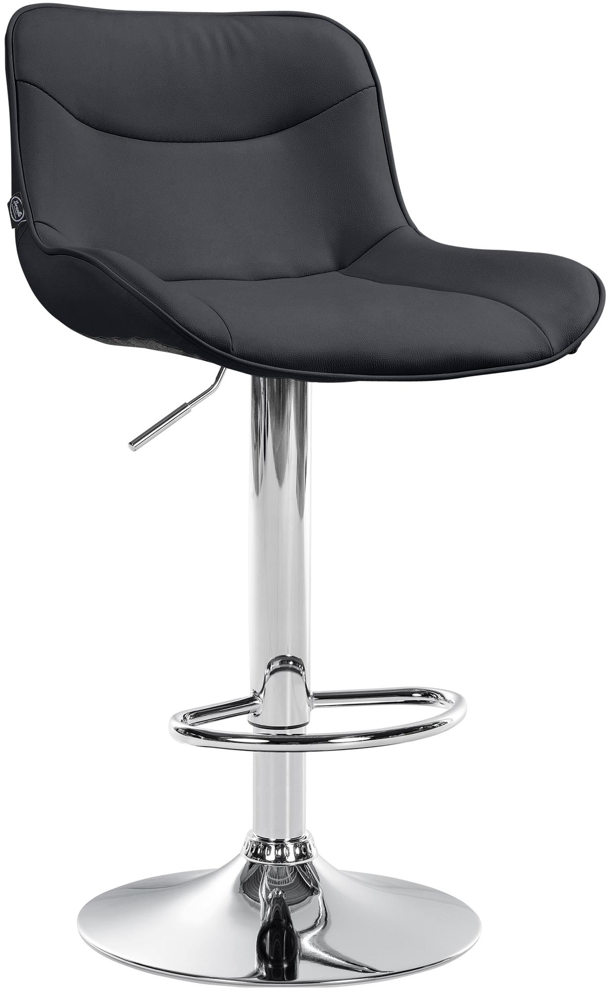 Barhocker Vonore Kunstleder chrom, schwarz