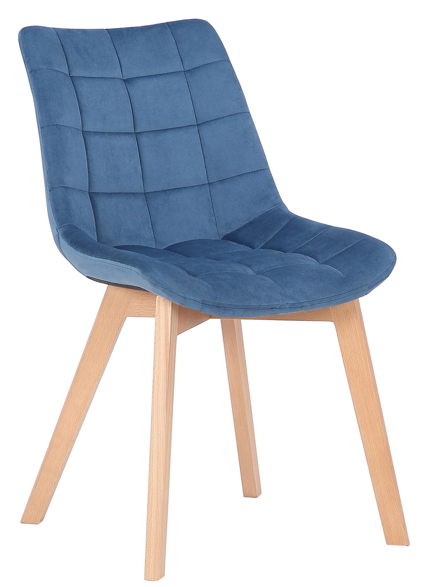 2er Set Esszimmerstühle Passaic Samt, blau