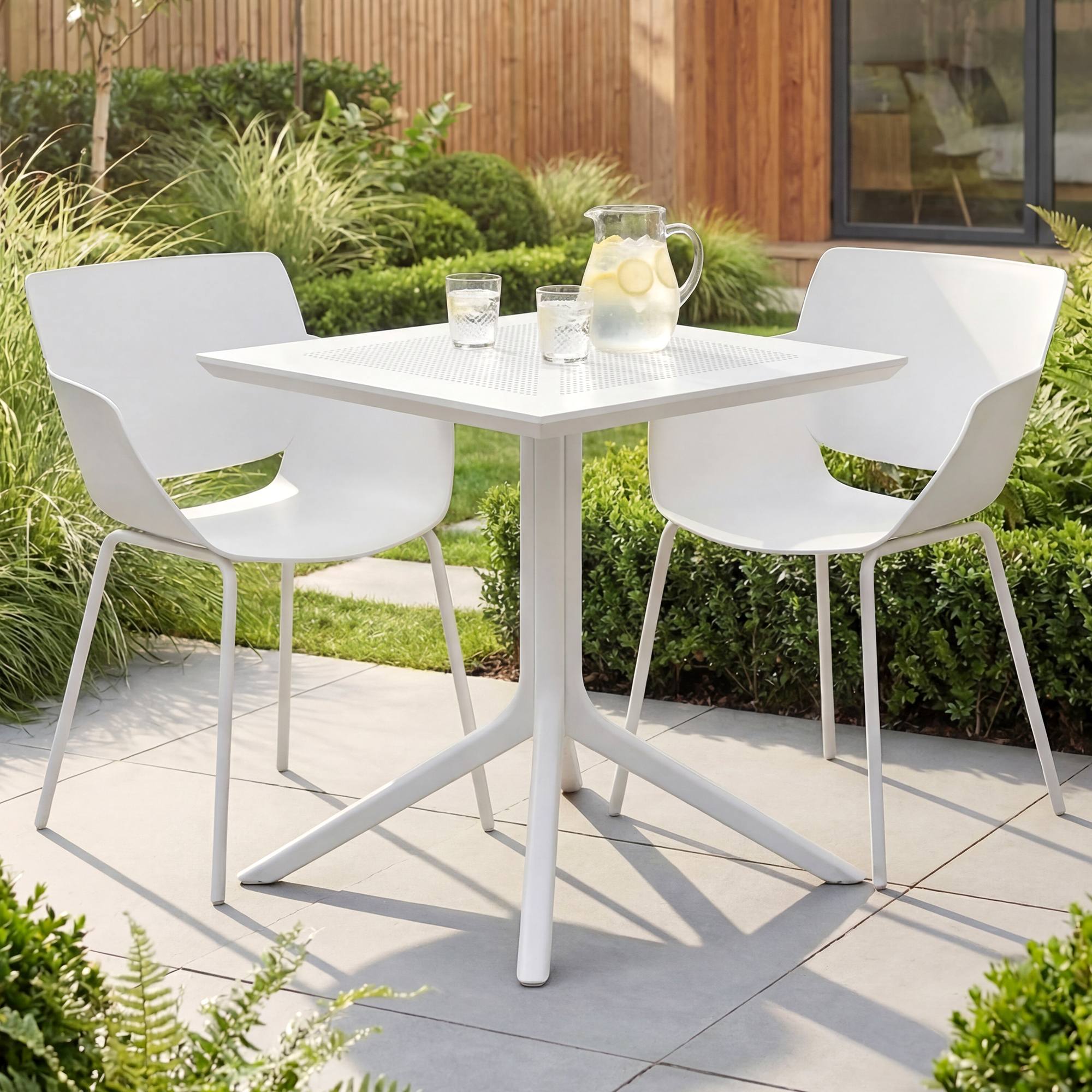 Gartenmöbel-Set Lirra mit 2 Stühlen, weiß