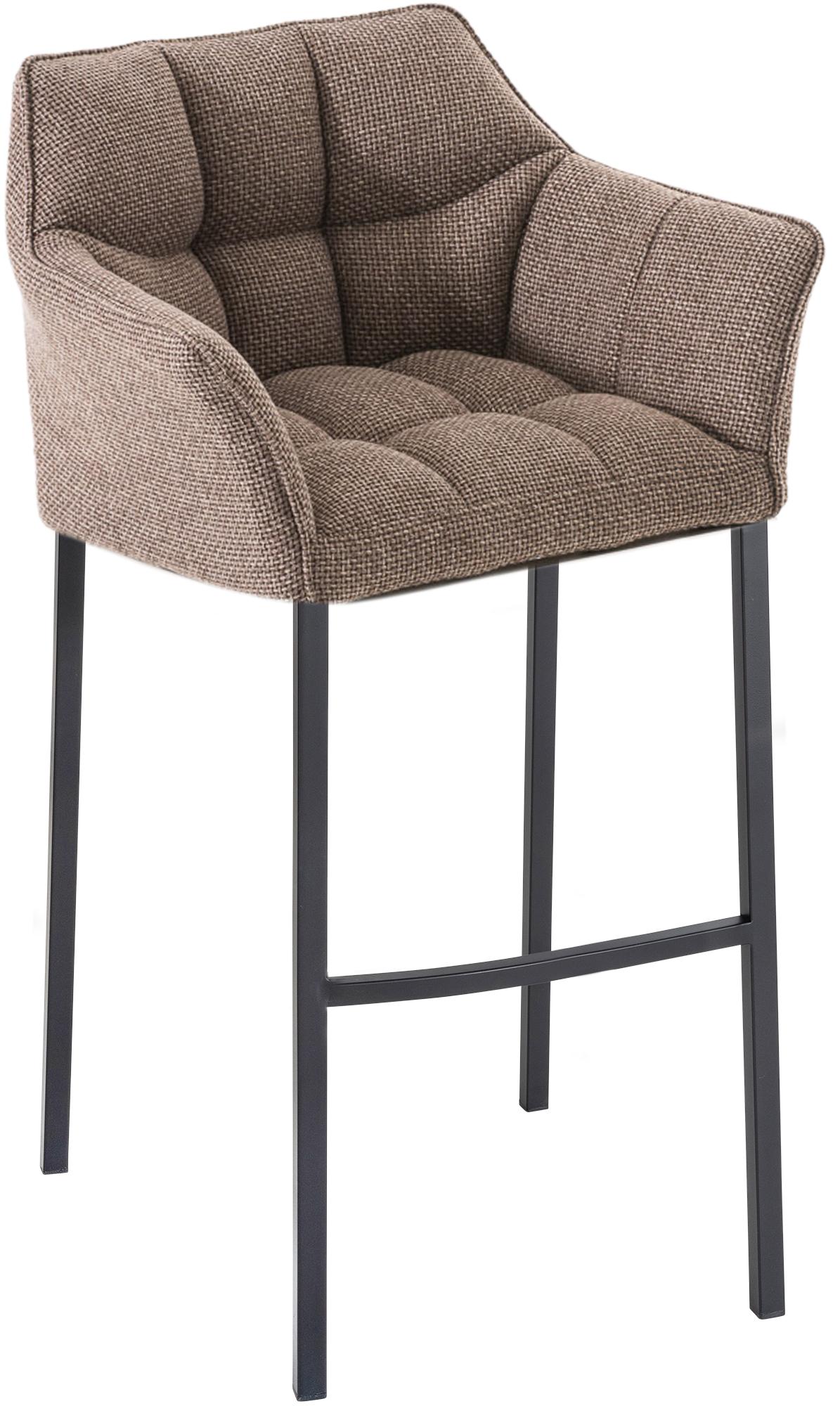 Barhocker Damaso B Stoff mit 4-Fuß Gestell, terrabraun