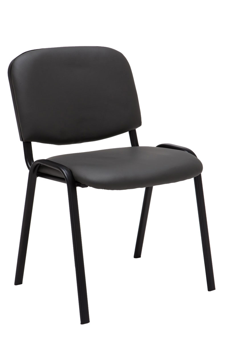 4er Set Besucherstuhl Ken Kunstleder, grau